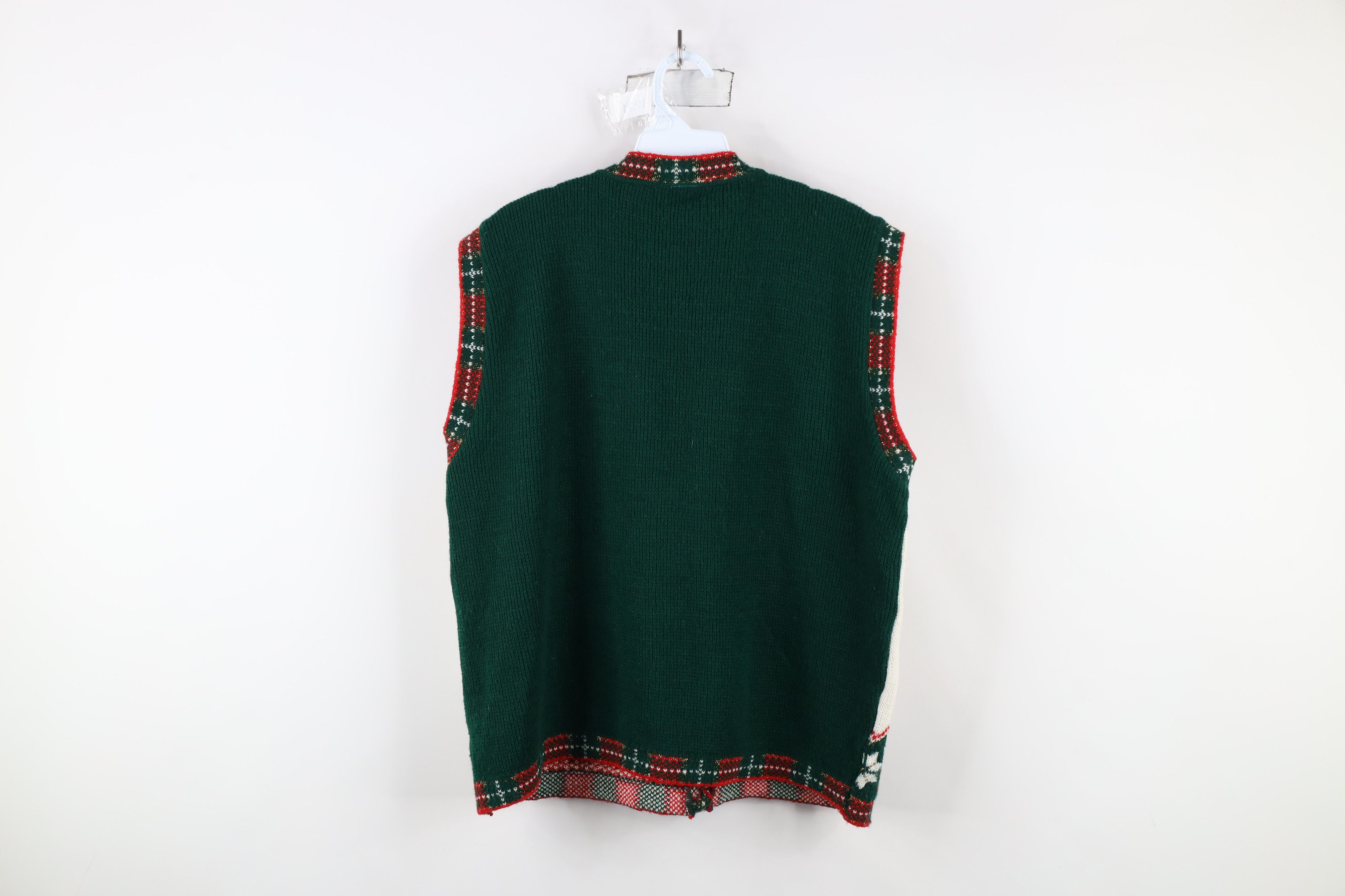 Vintage Vintage 90s Streetwear Heart Poinsettia Sweater Vest USA Size M / US 6-8 / IT 42-44 - 9 Thumbnail