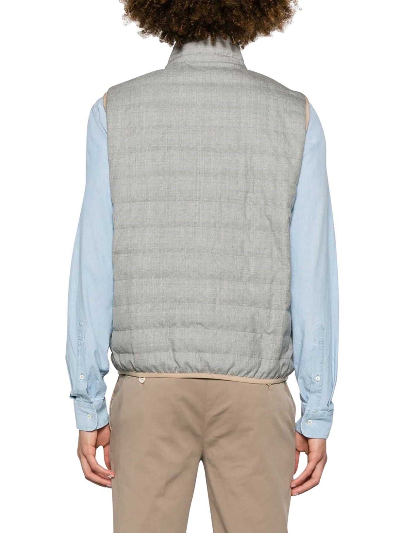 Brunello Cucinelli o1mle0725 Padded Wool Gilet Vests in Gray Size US XXL / EU 58 / 5 - 5 Thumbnail