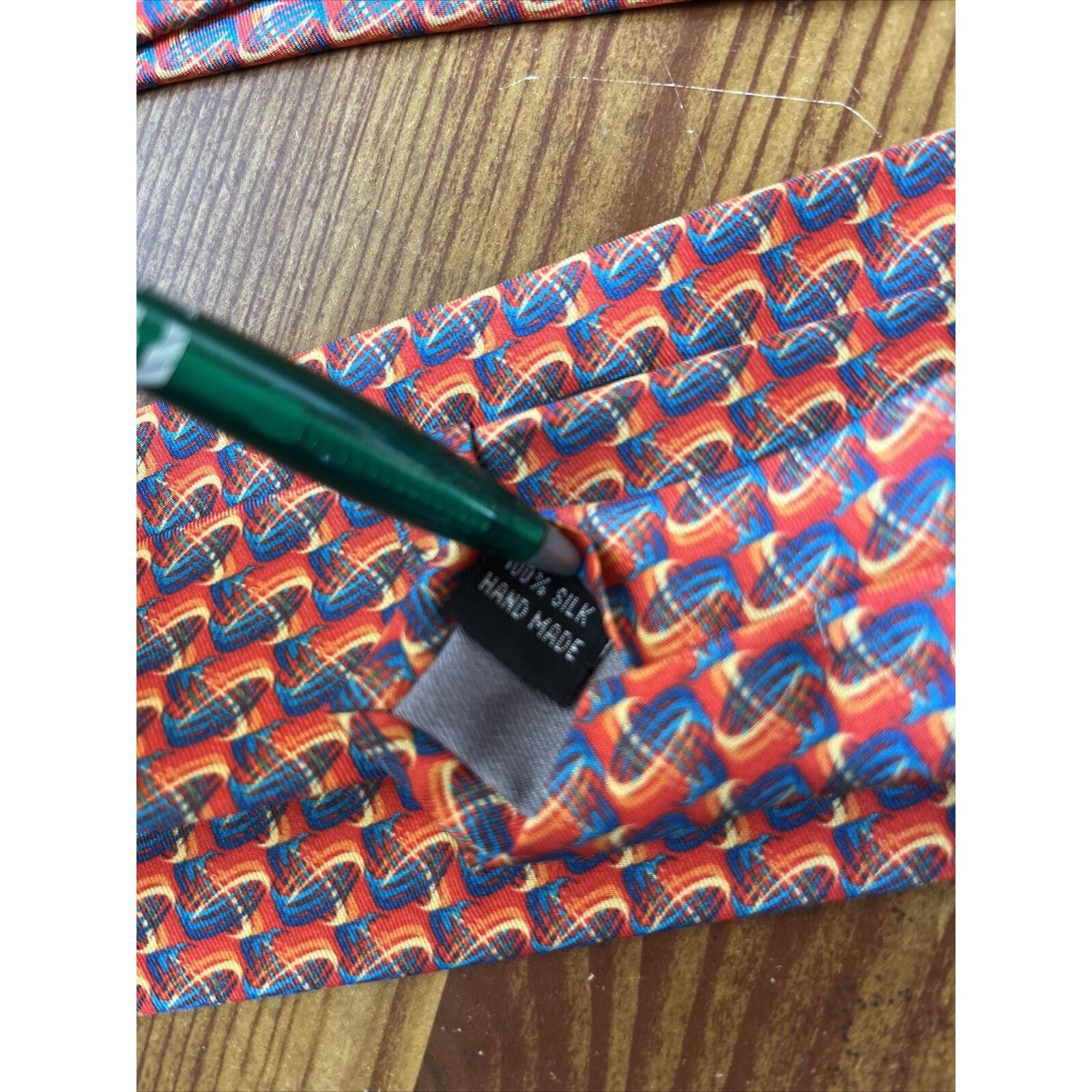 Other Rotary International 2016-17 Men’s orange blue silk necktie Size ONE SIZE - 4 Thumbnail