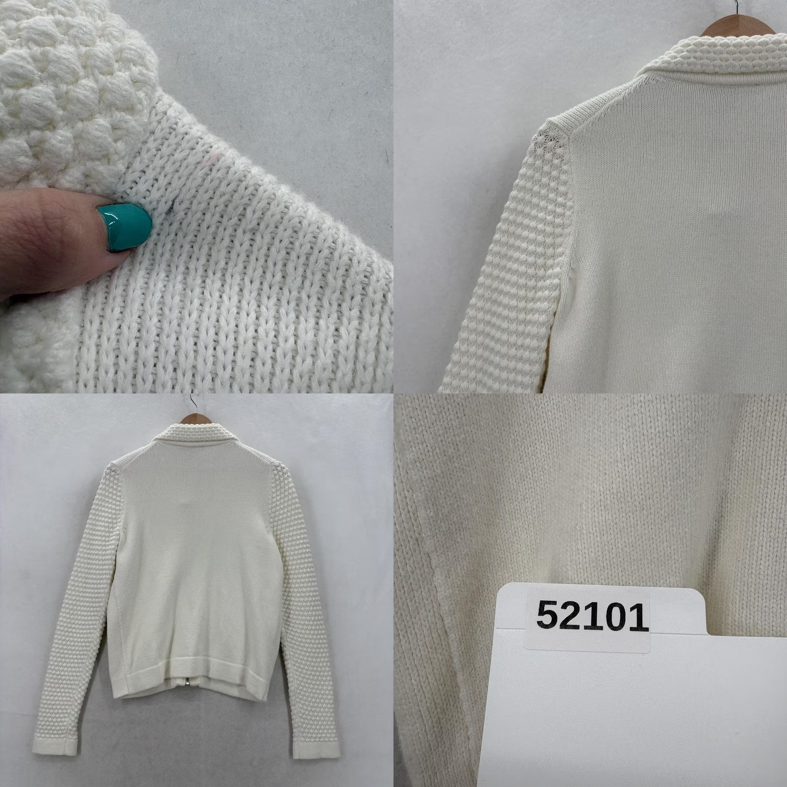 Ann Taylor Ann Taylor Cardigan Sweater Womens Small White Full Zip Collared Pockets Knit Size S / US 4 / IT 40 - 9 Thumbnail