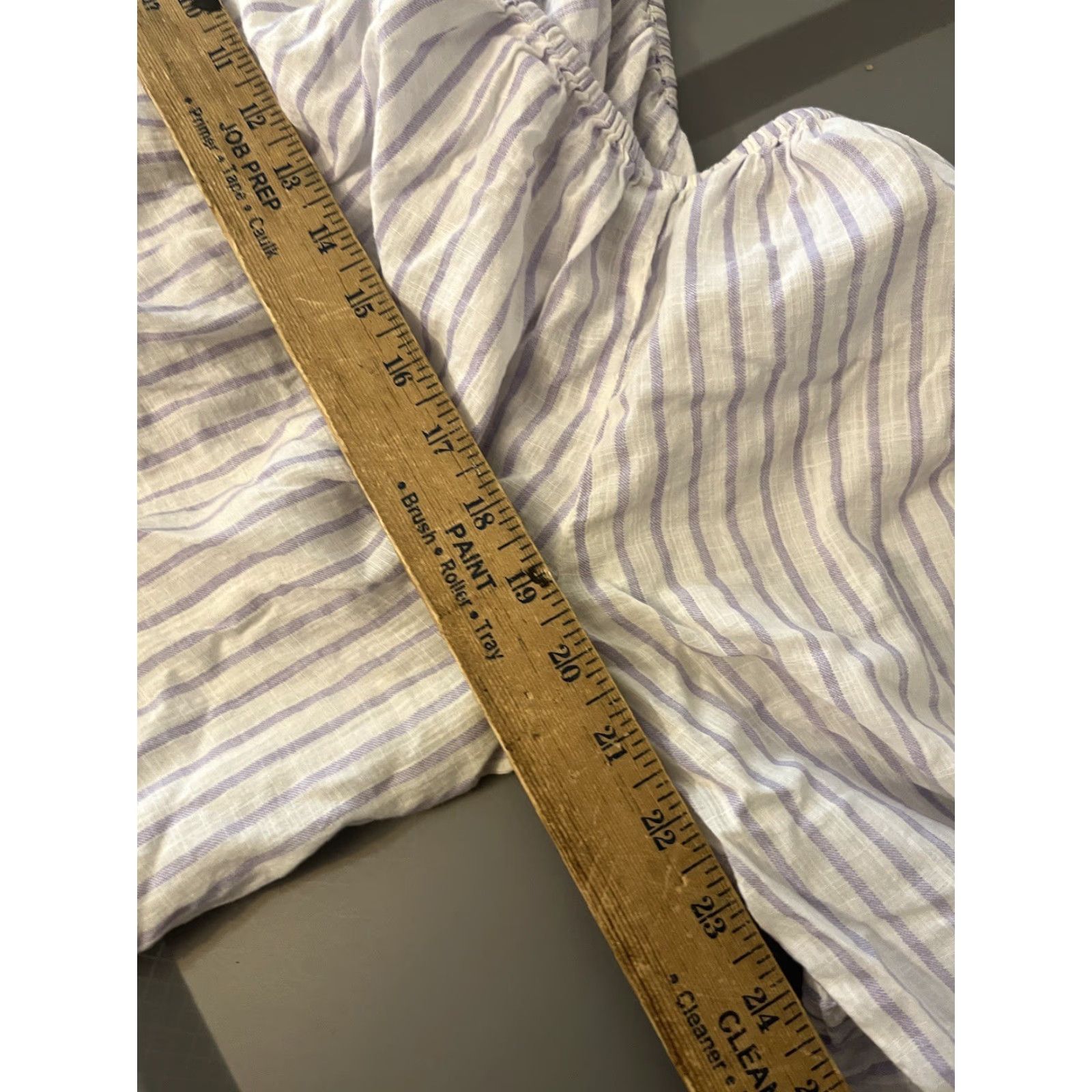 Gap GAP Blouse Womens Medium White Purple Stripe Off Shoulder Peasant Long Sleeve Shirt Womens M Multicolor Rayon Cotton Size M / US 6-8 / IT 42-44 - 5 Thumbnail