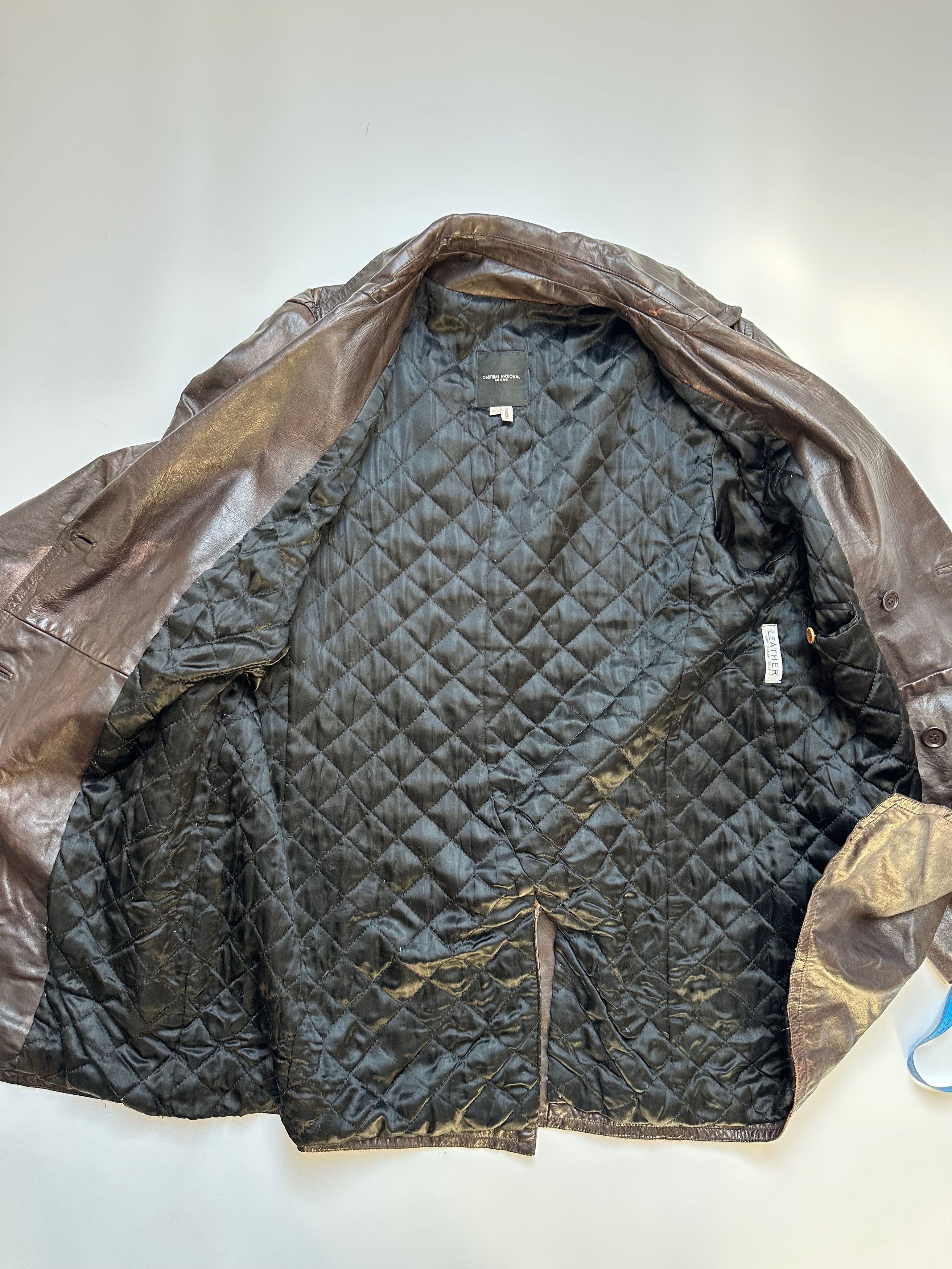 Costume National Costume National Brown Leather Coat jacket avant garde Size US M / EU 48-50 / 2 - 2 Thumbnail