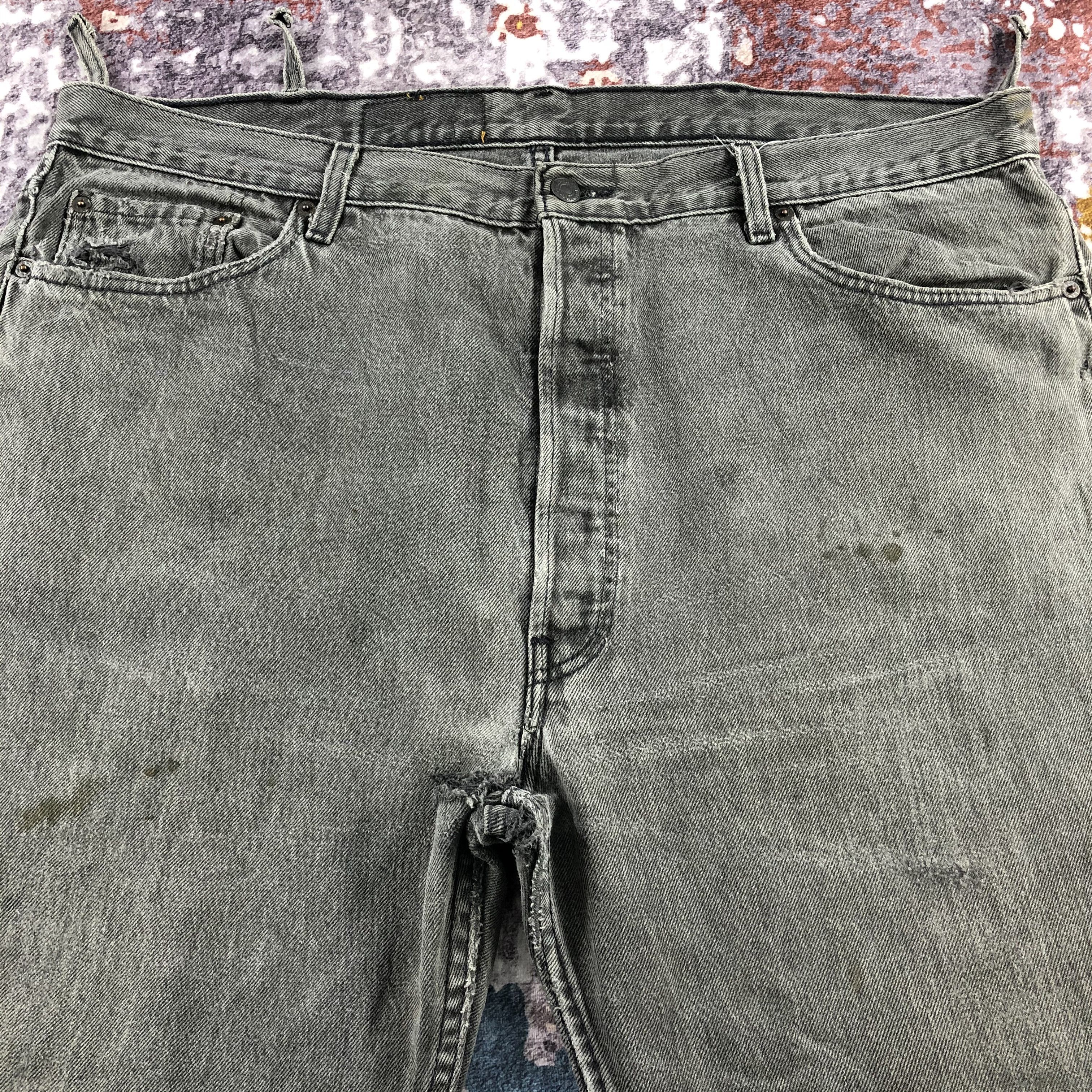Levi's Vintage 90s Levis 501 Faded Black Jeans-JM2541 Size US 42 / EU 58 - 3 Thumbnail