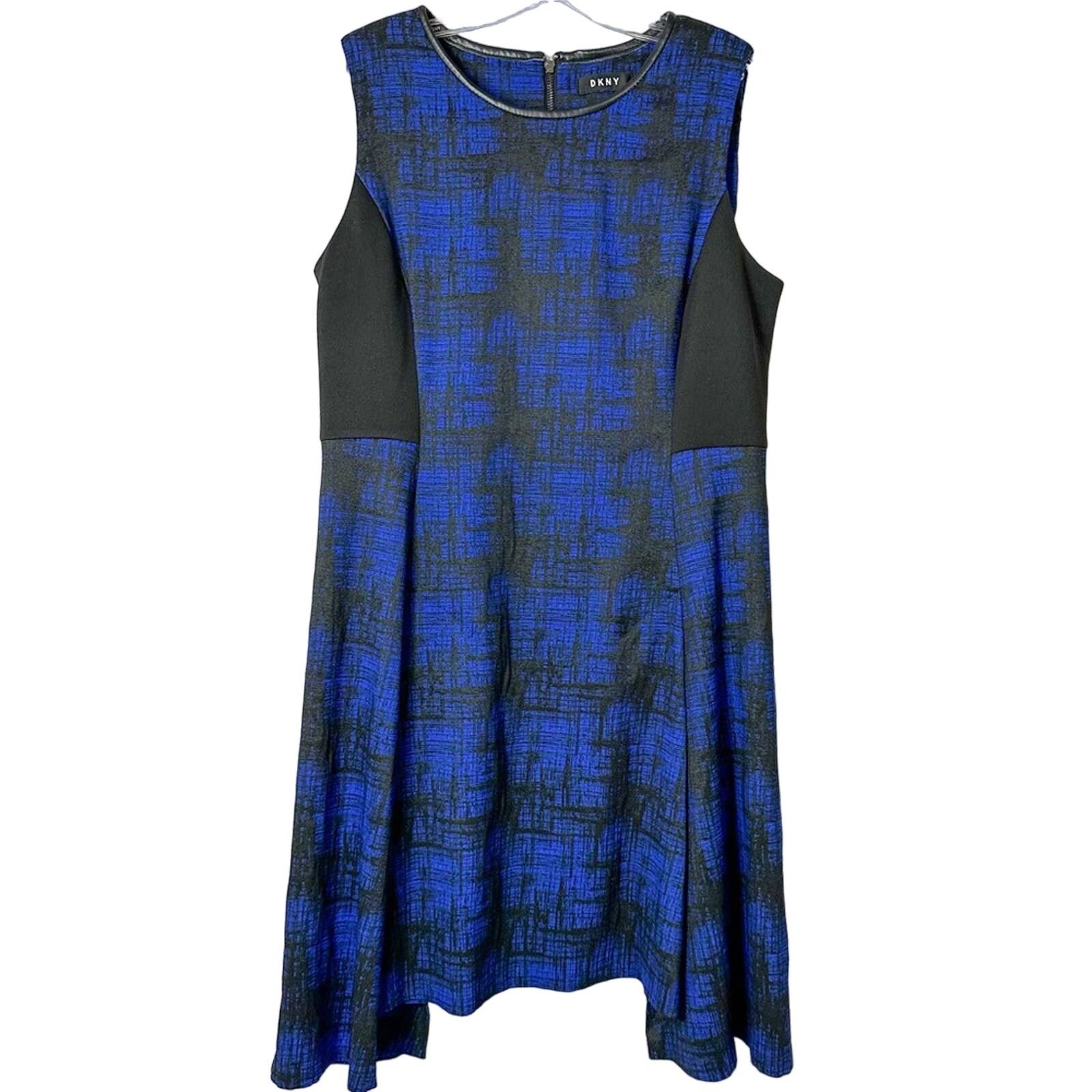 DKNY DKNY Faux Leather Trim Asymmetrical Dress, EUC, Large Size L / US 10 / IT 46 - 1 Thumbnail