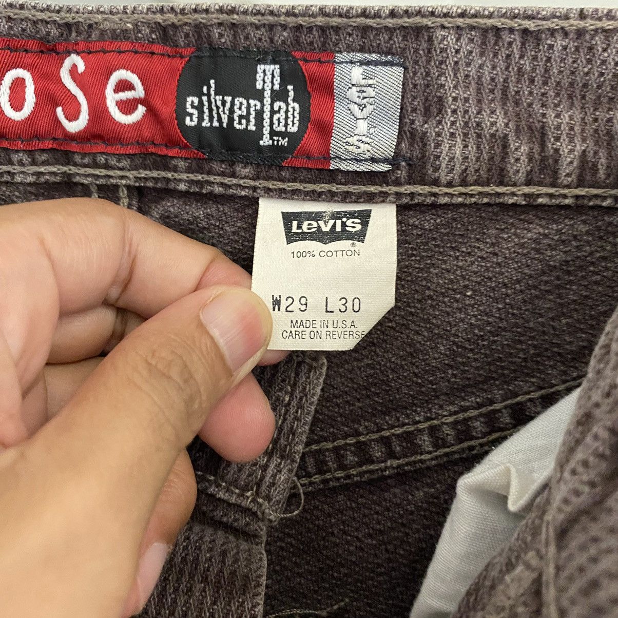 Levi's Vintage 1995 Levis Silvertab Damson Loose Peg Leg Jeans Size US 28 / EU 44 - 18 Thumbnail