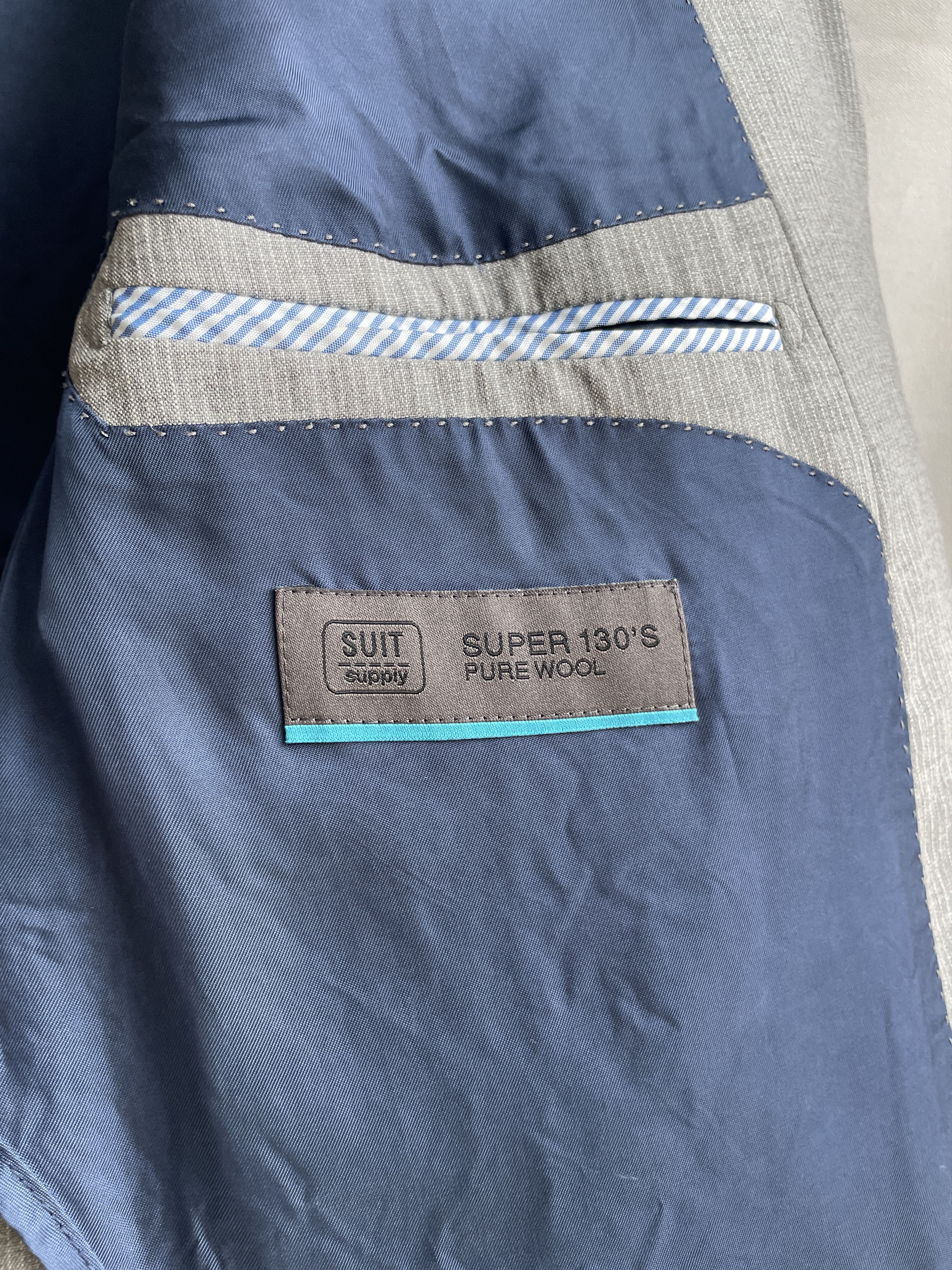 Suitsupply Suitsupply Unlined Pinstripe Gray Wool Blazer Size 42R - 8 Thumbnail
