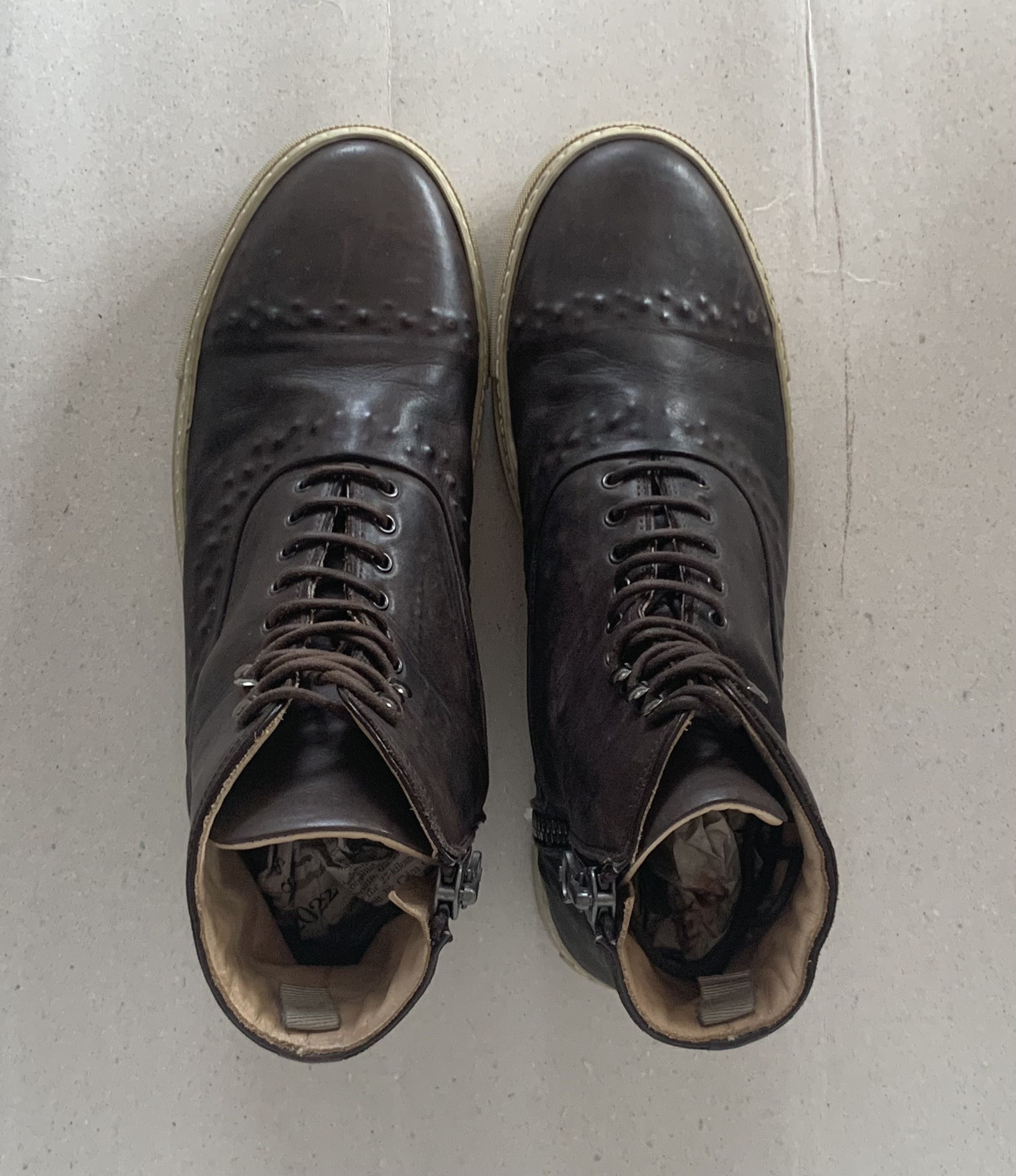 Alexander McQueen Alexander McQueen Hi-Top | Embossed Brown Leather Size US 7.5 / EU 40-41 - 1 Thumbnail