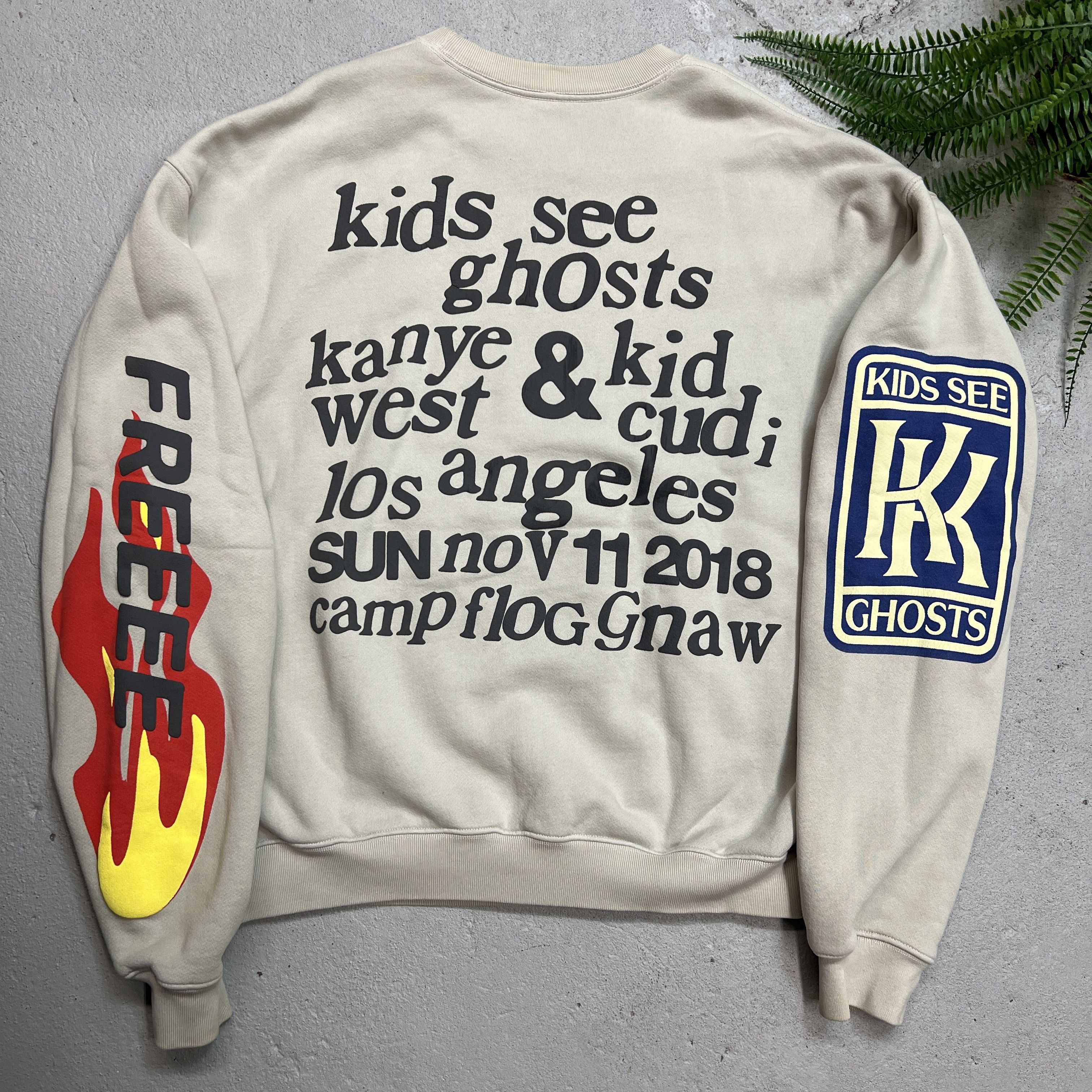 Cactus Plant Flea Market × Kanye West × Kid Cudi CPFM Kids See Ghost Kanye Kid Cudi Tan Crewneck Size US L / EU 52-54 / 3 - 7 Thumbnail