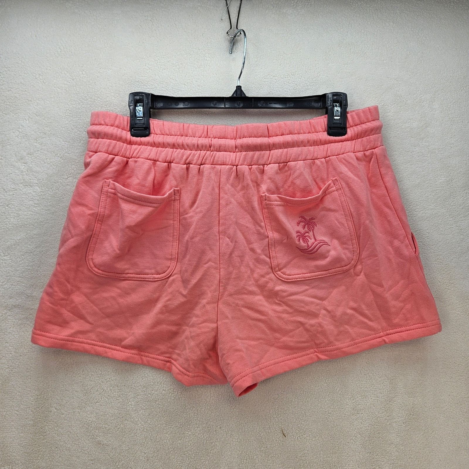 Roxanne Assoulin ROXY GIRLS XL PINK SHORTS EMBROIDERED PALM TREES Size 31" - 4 Thumbnail