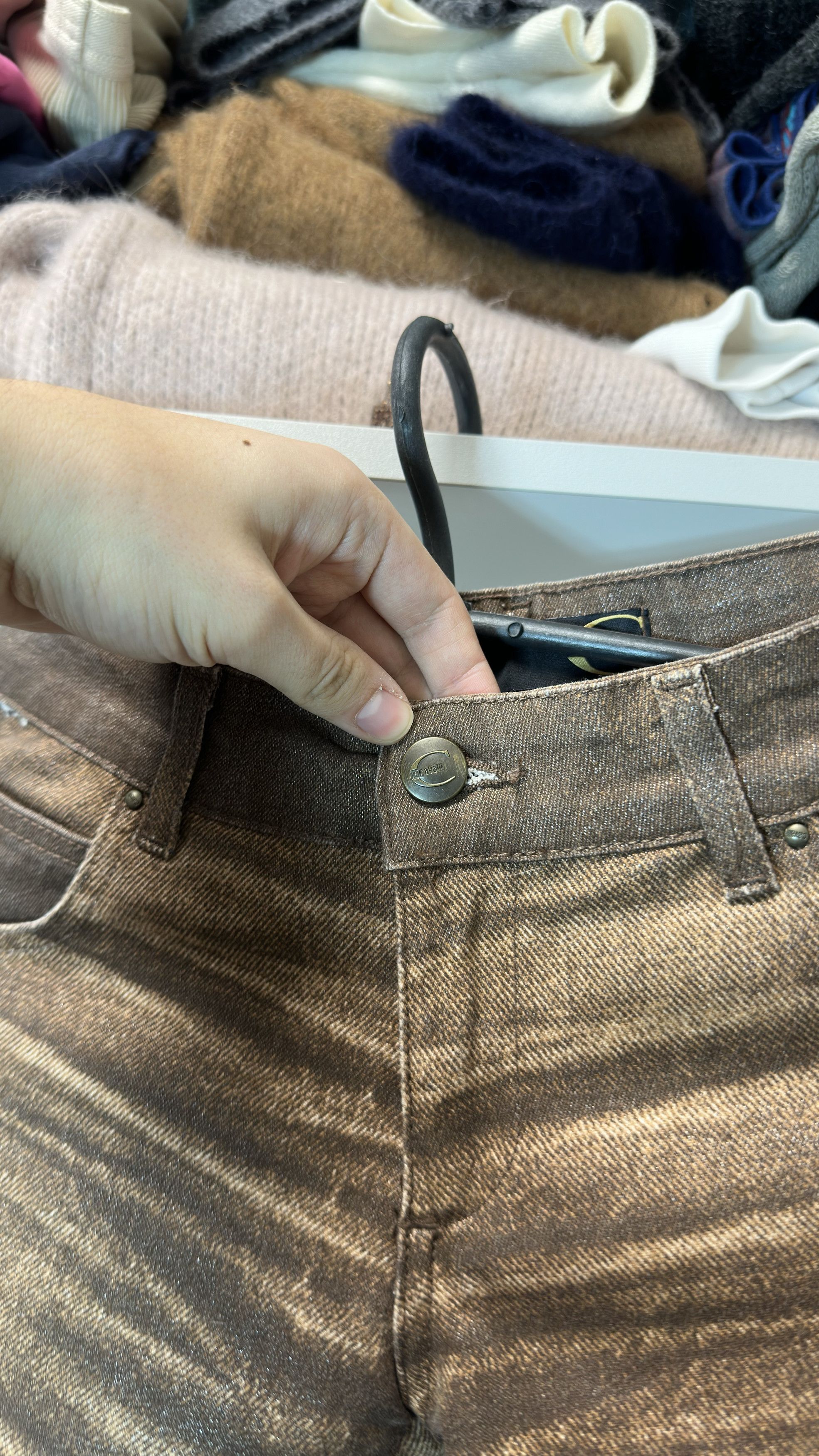 Just Cavalli Just Cavalli Women's Vintage Beige Sand Pants Size 24 Y2K Size 24" / US 00 / IT 34 - 8 Thumbnail