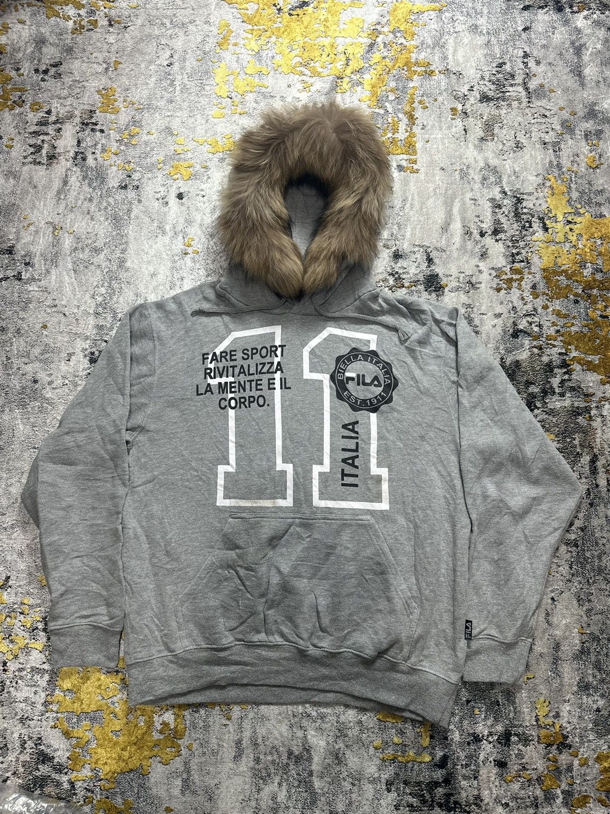 Fila VINTAGE FILA NUMBER 11 FUR HOODIE IFSIXWASNINE STYLE Grailed