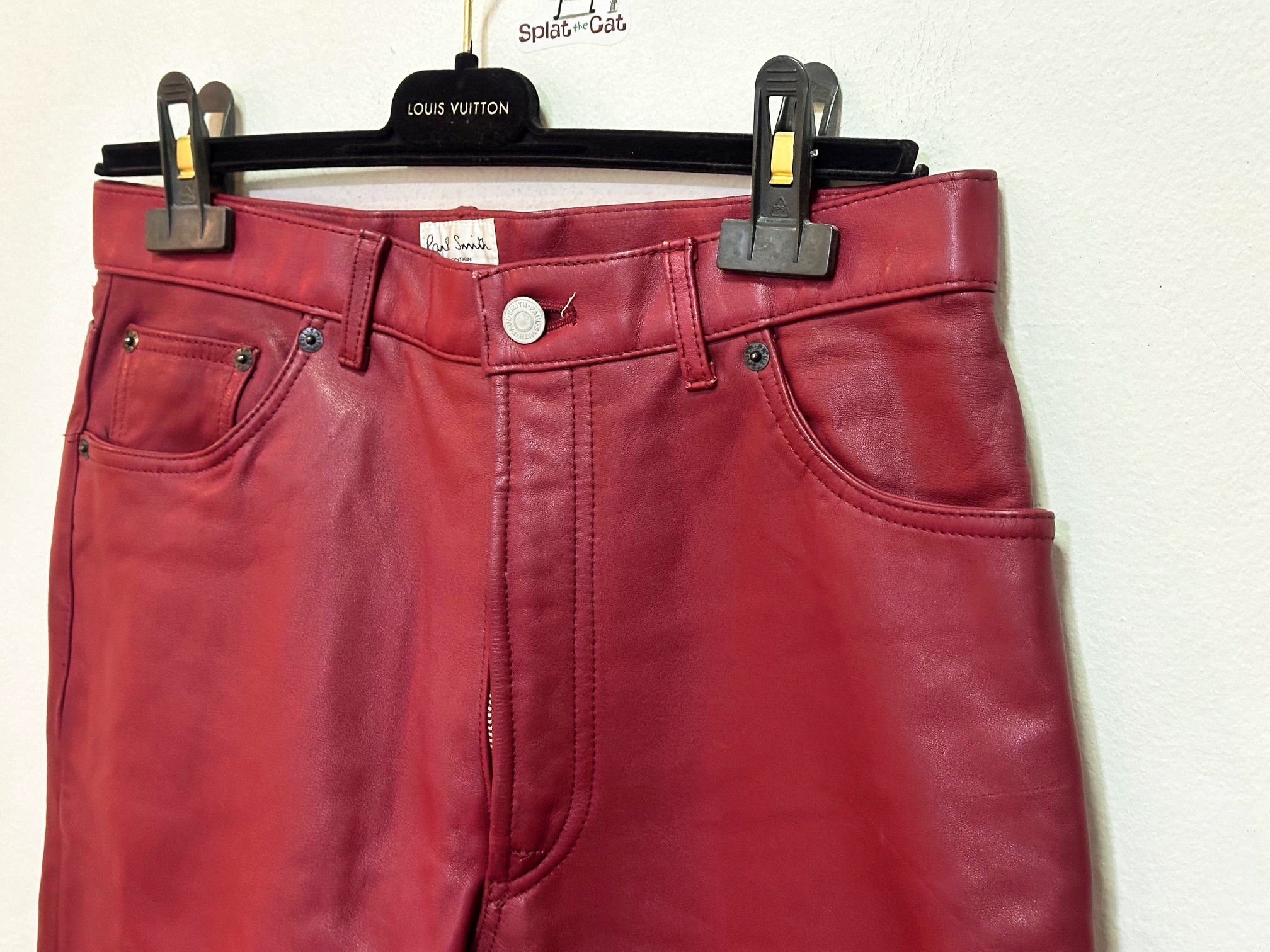 Paul Smith [FINAL PRICE] Paul Smith Red Leather Pants Size US 31 - 2 Thumbnail
