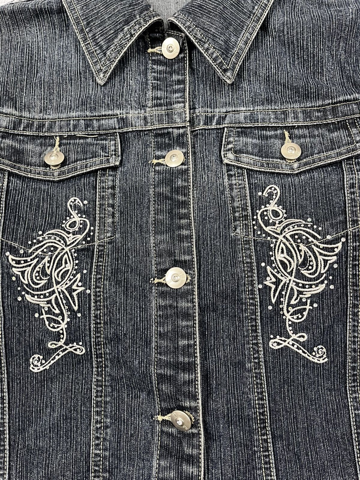 Vintage Vintage Y2K rhinestones denim jacket Japanese grunge style Size M / US 6-8 / IT 42-44 - 5 Thumbnail