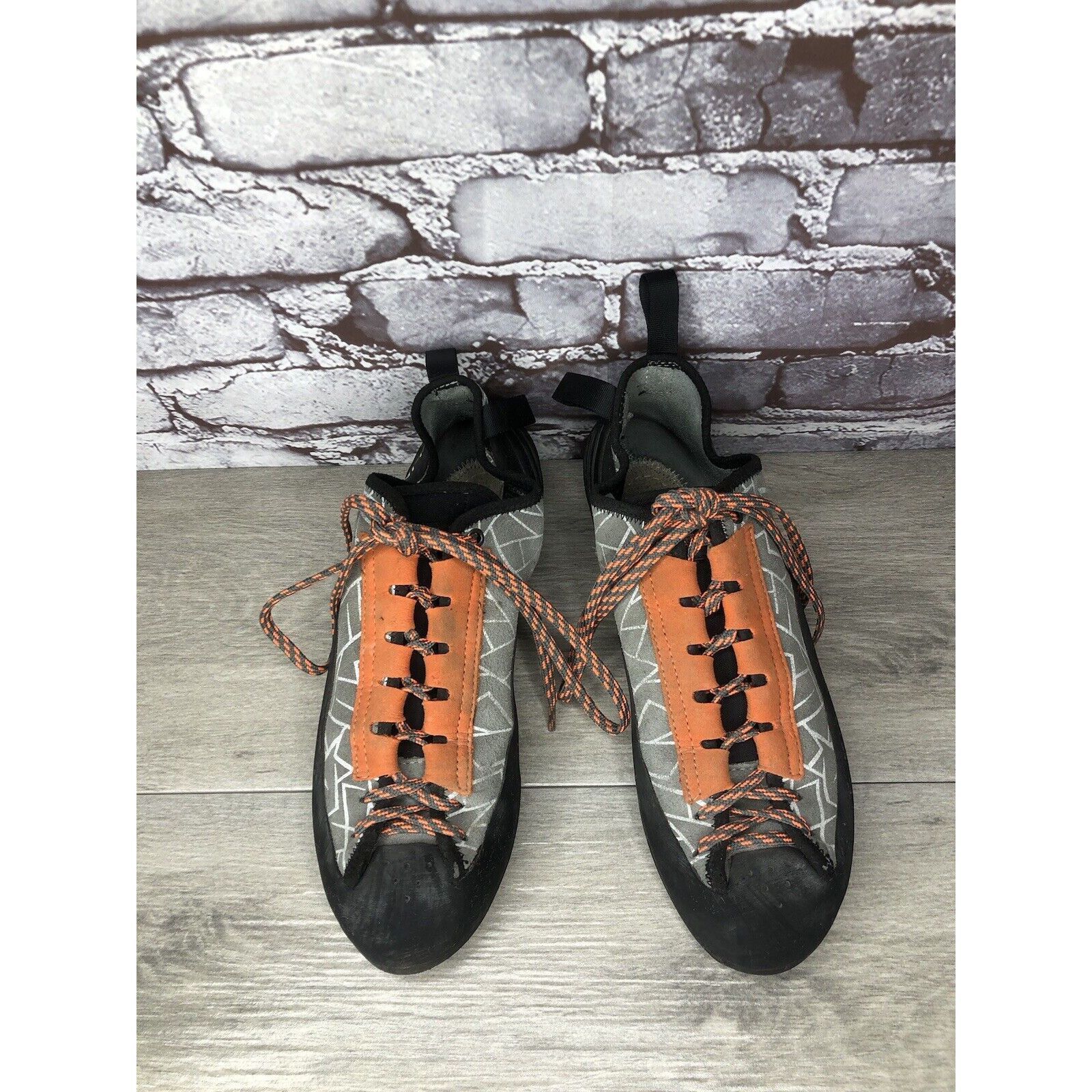 Other Climb X Grey Synthetic Orange Lace Black Climbing Shoes Men Size US 11 / EU 44 - 3 Thumbnail