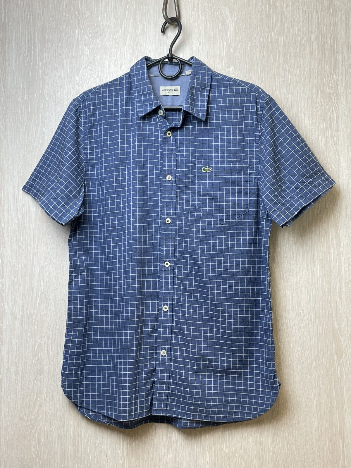 Lacoste Lacoste Shirt Short Sleeve Check Blue Size US M / EU 48-50 / 2 - 1 Thumbnail