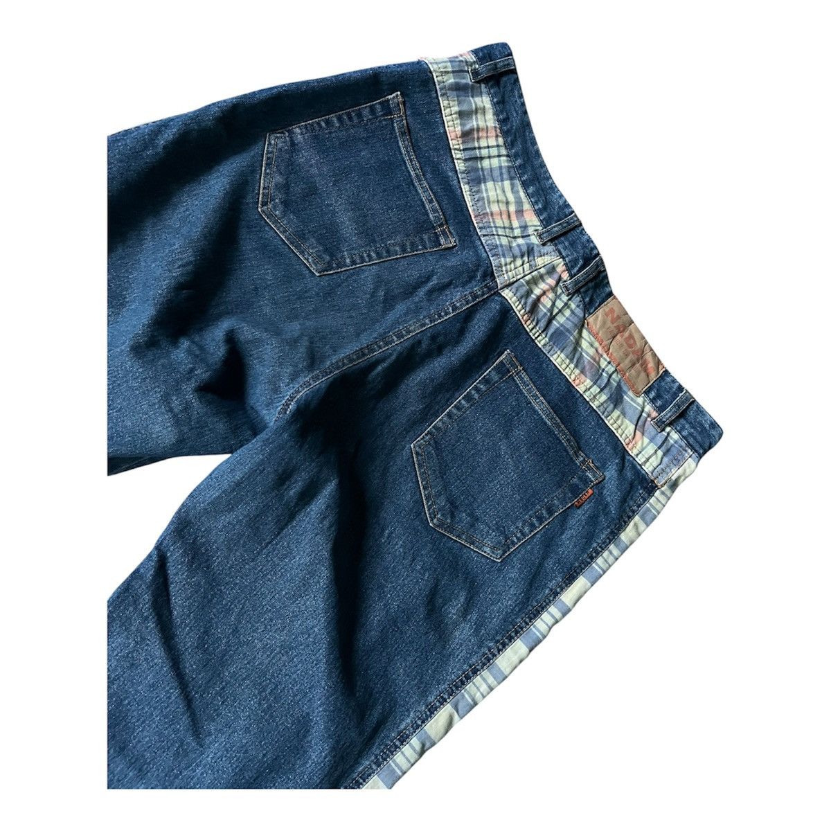 Yasuyuki Ishii Japanesse Nadam Plaid Panel Flare Denim Jeans Size US 32 / EU 48 - 4 Thumbnail