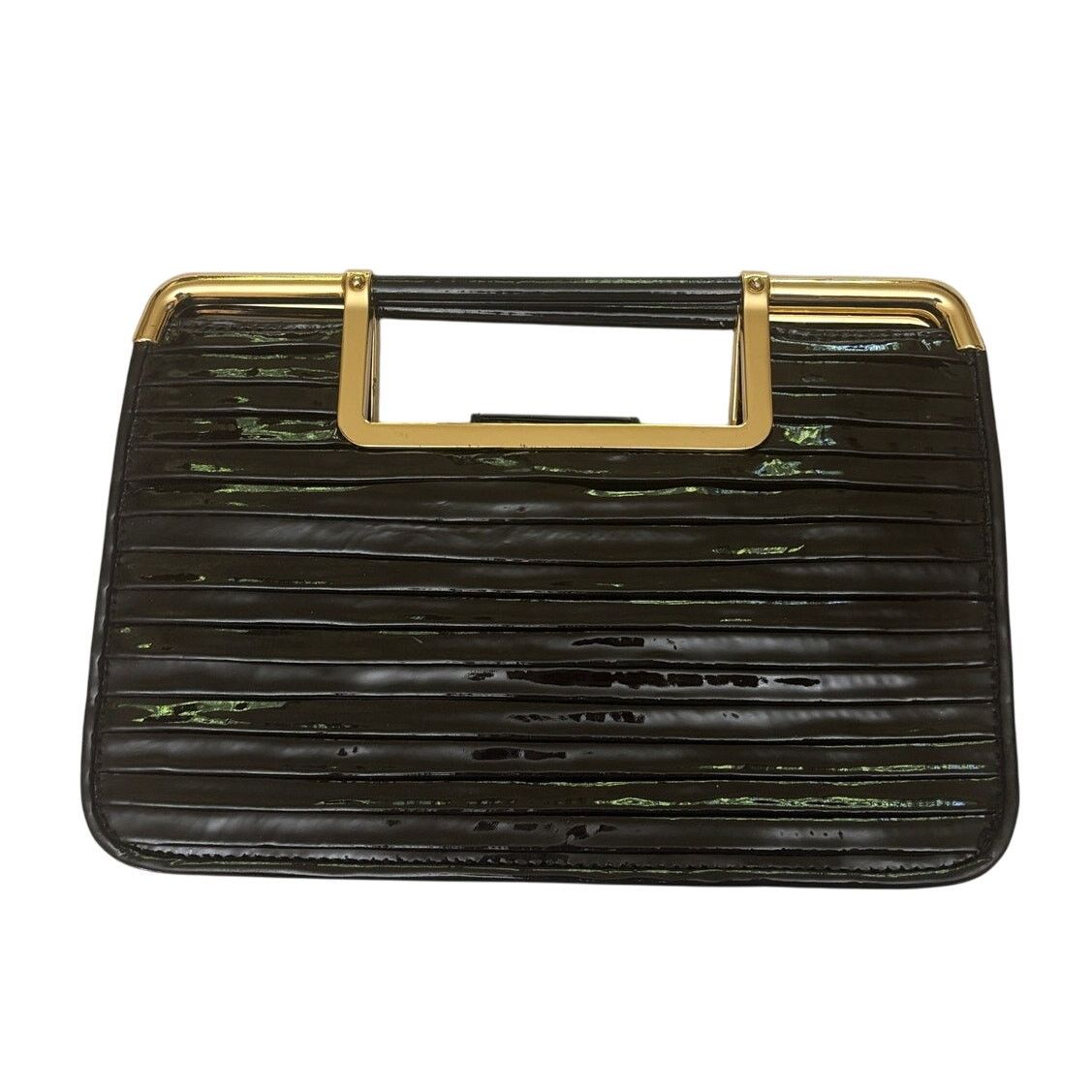 Vintage Z SPOKE by Zac Posen Black Patent Clutch Purse Bag