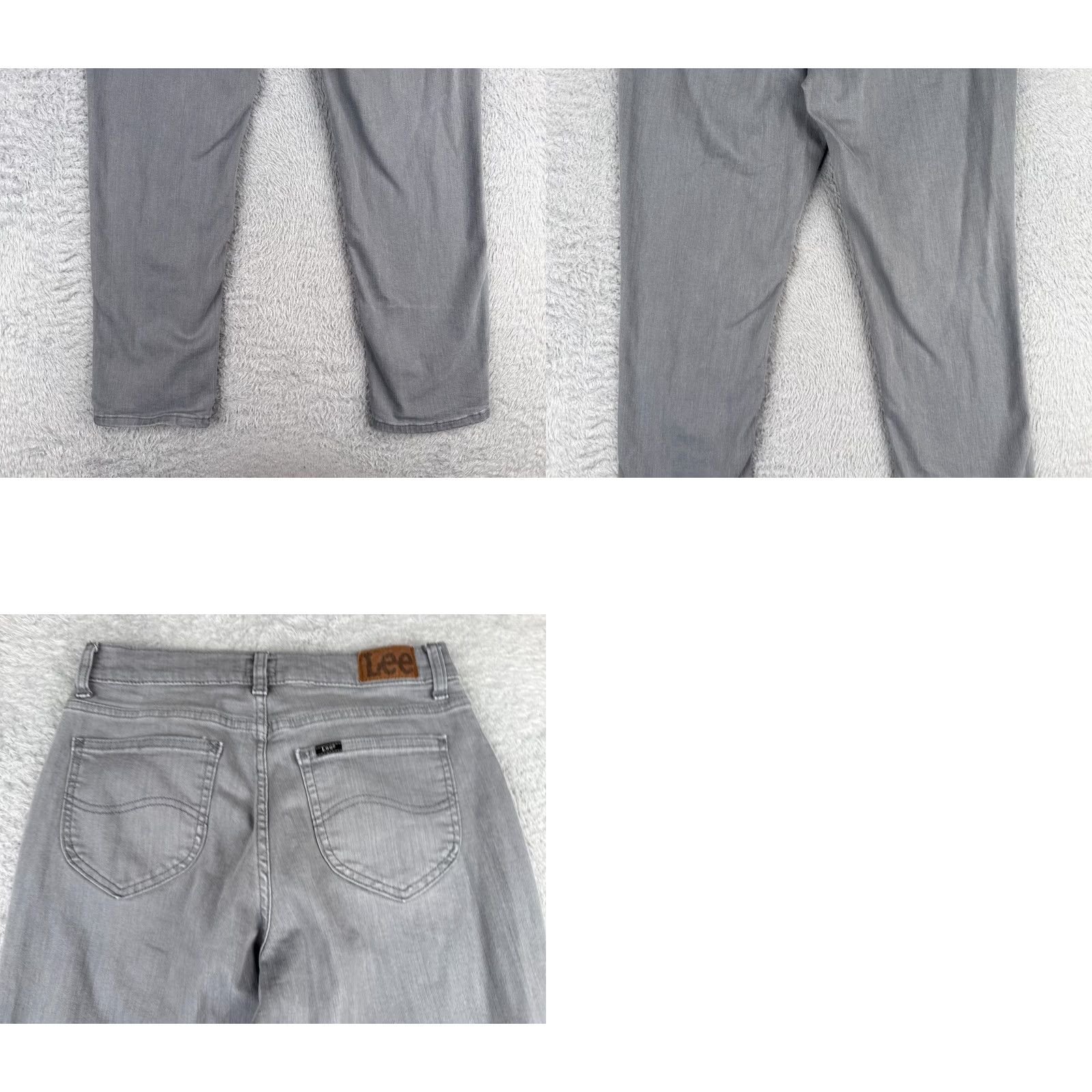 Lee Lee Jeans Womens Jeans Gray Denim Straight Leg Mid Rise Cotton Blend Zip Fly 28x27 Regular 28 Gray Denim 5-Pocket Design Mens? Size 28" / US 6 / IT 42 - 10 Thumbnail