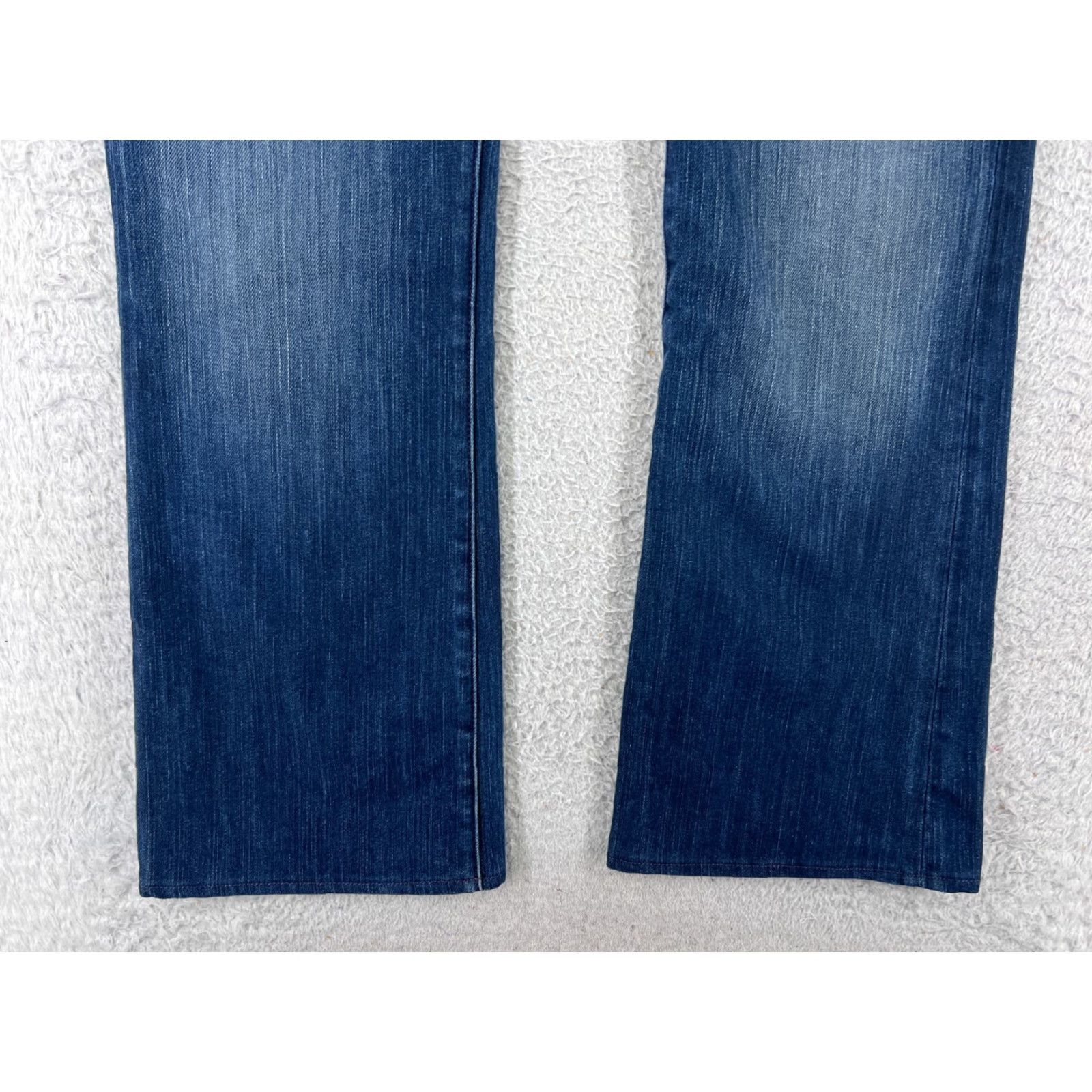 Vintage Rock & Republic Jeans Women 31 Blue Denim Bootcut Embroidered Dark Wash Low Rise Size 24" / US 00 / IT 34 - 6 Thumbnail