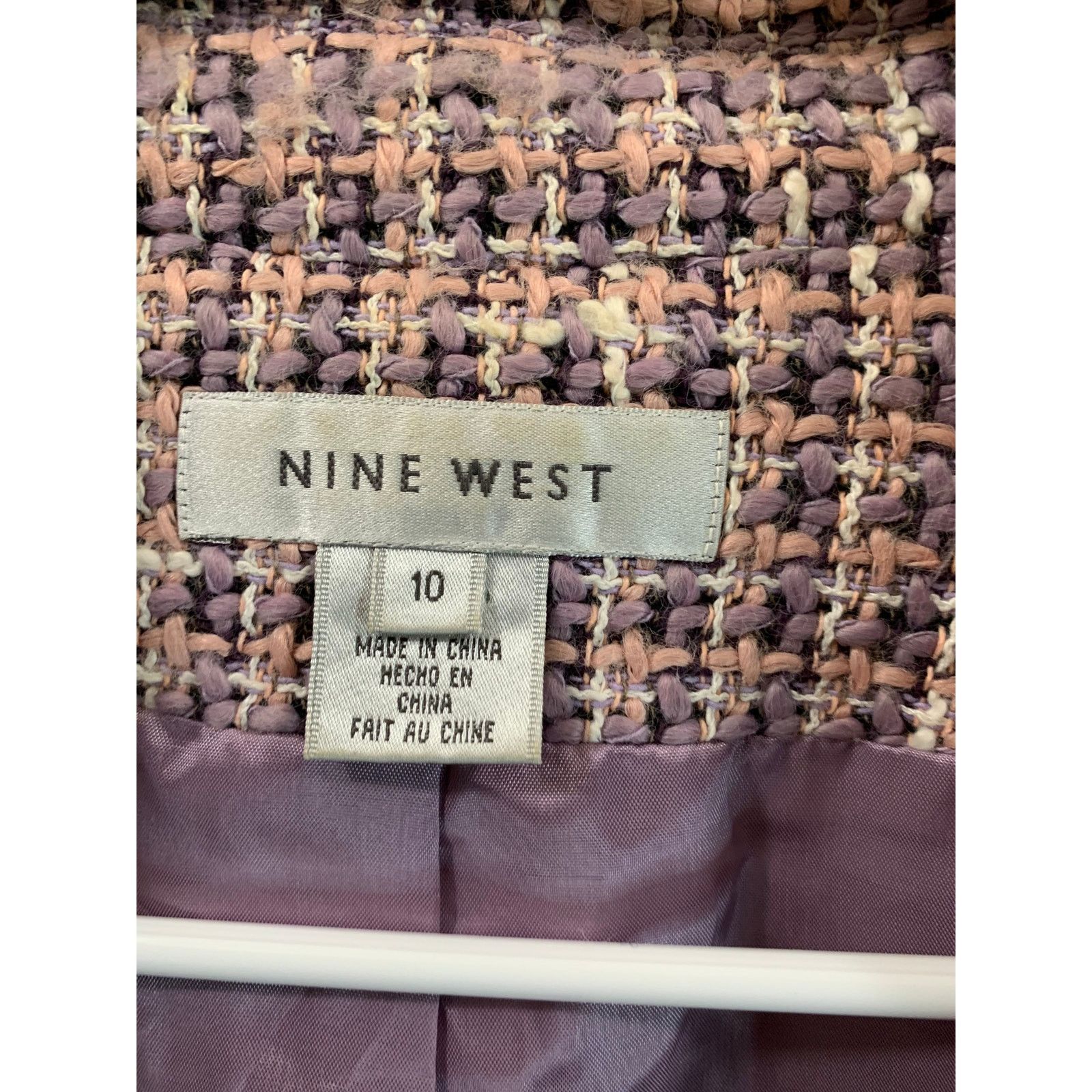 Nine West Nine West Tweed Pattern Womens Size 10 Pink Top Blazer Size L / US 10 / IT 46 - 3 Thumbnail