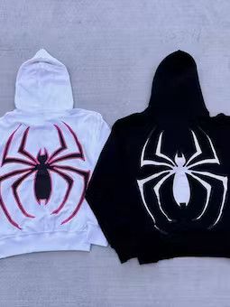 Y2K White Spider full zip hoodie