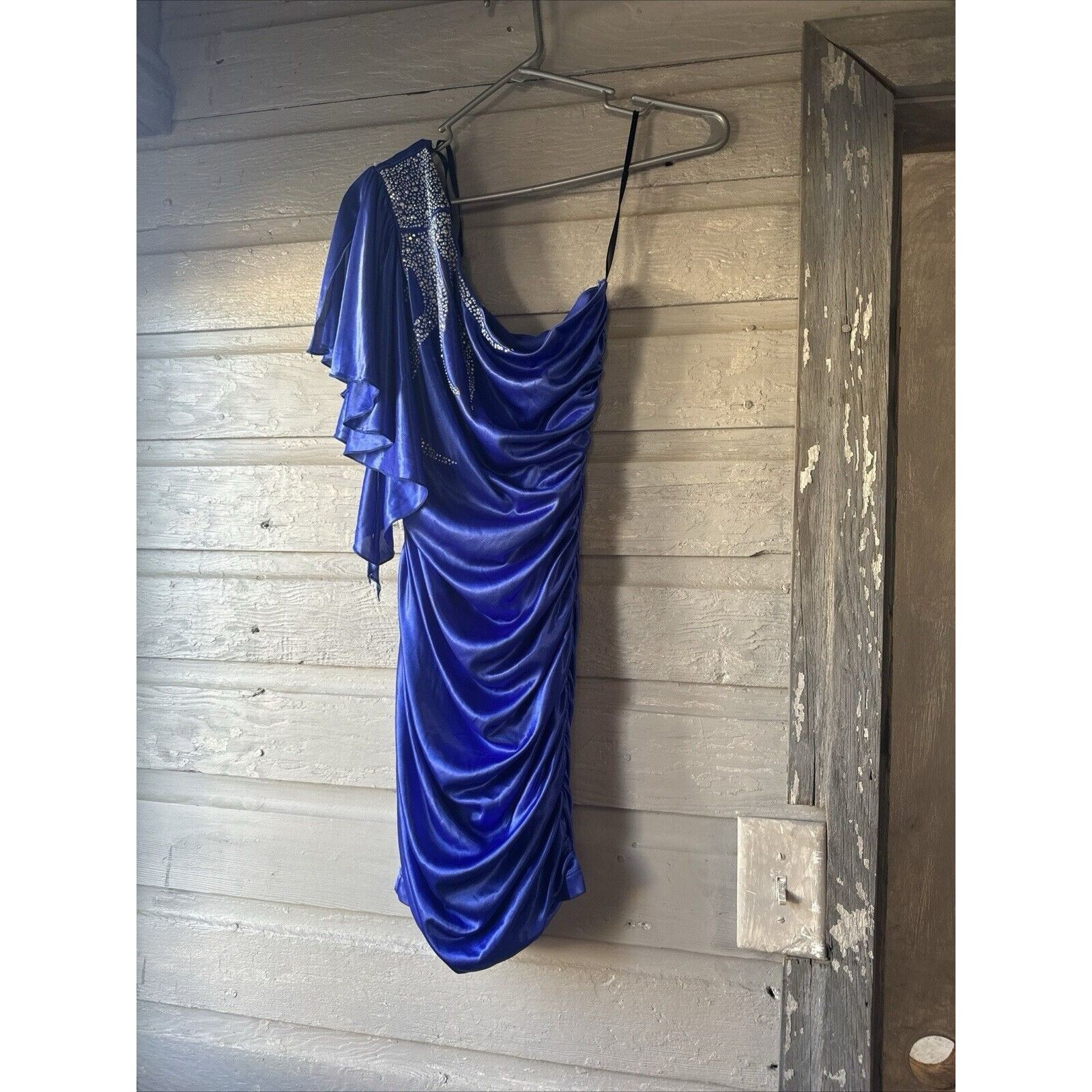 Other Deb Formal blue Prom Dress - One Shoulder, Satin Size M Size M / US 6-8 / IT 42-44 - 6 Thumbnail