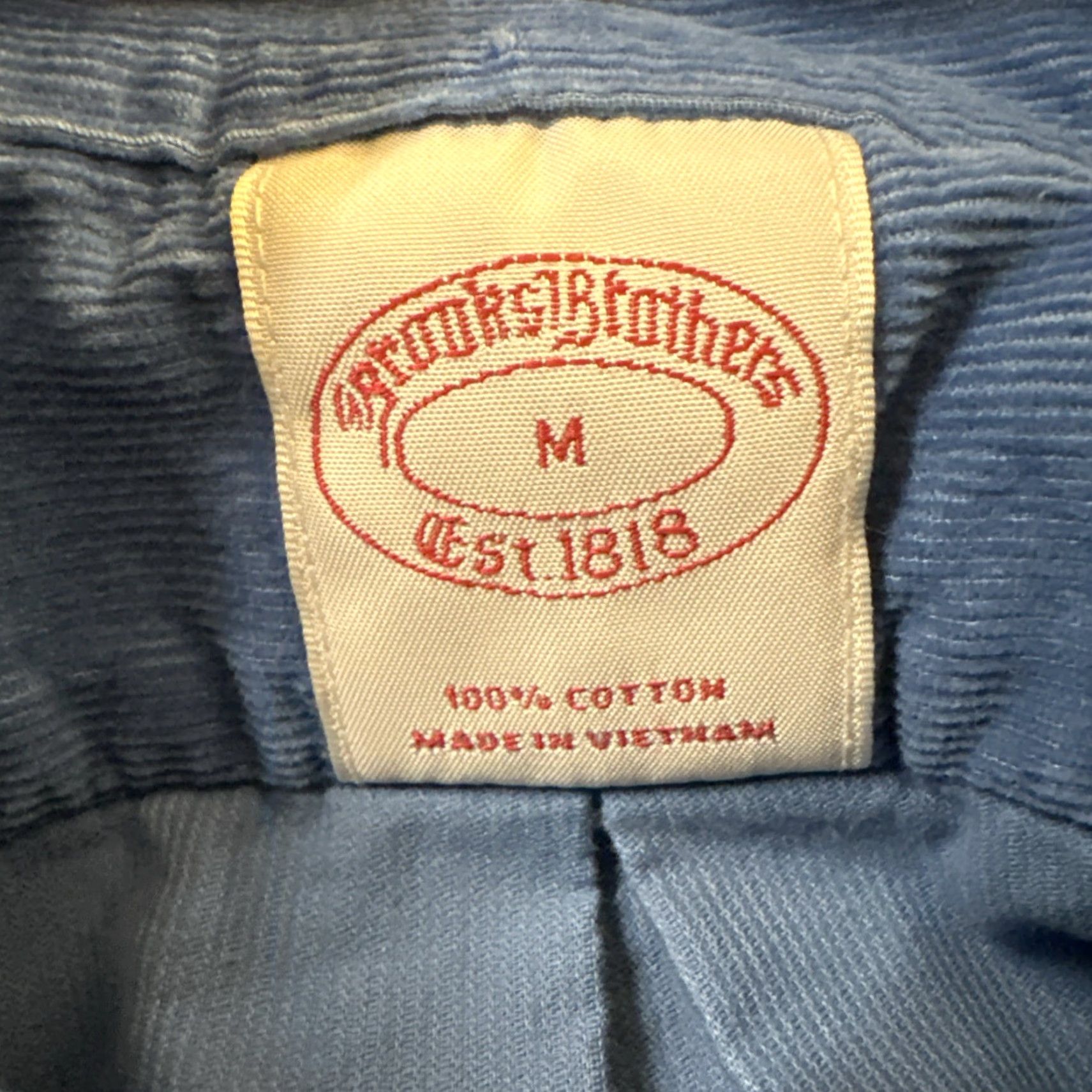 Brooks Brothers Brooks Brothers Corduroy Shirt Mens Medium Button-Down Blue Cotton Stretch Shirt Size US M / EU 48-50 / 2 - 4 Thumbnail