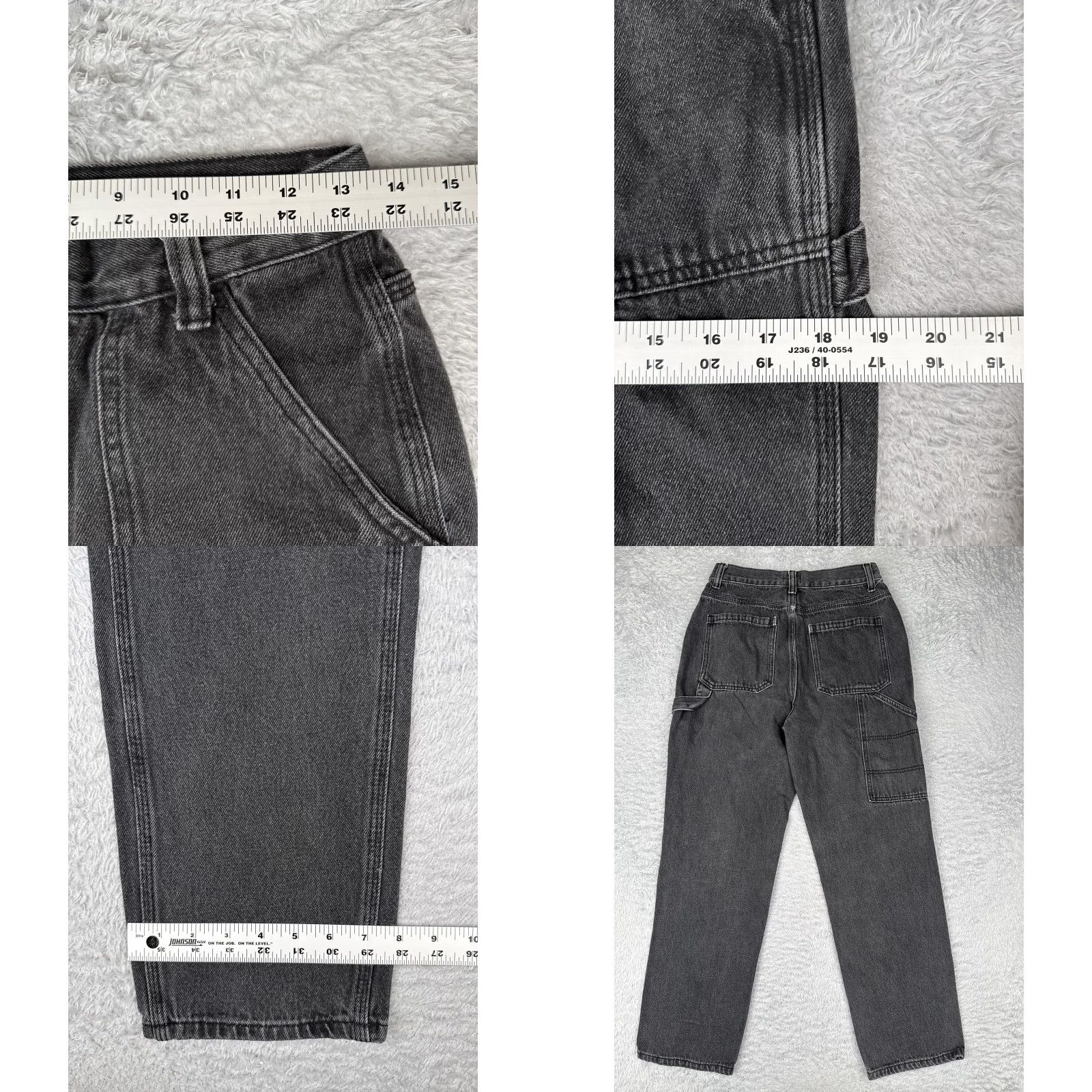 Vintage Simple Society Jeans Womens 7 High Rise Carpenter Denim Black Gray 27x27 Size 28" / US 6 / IT 42 - 9 Thumbnail
