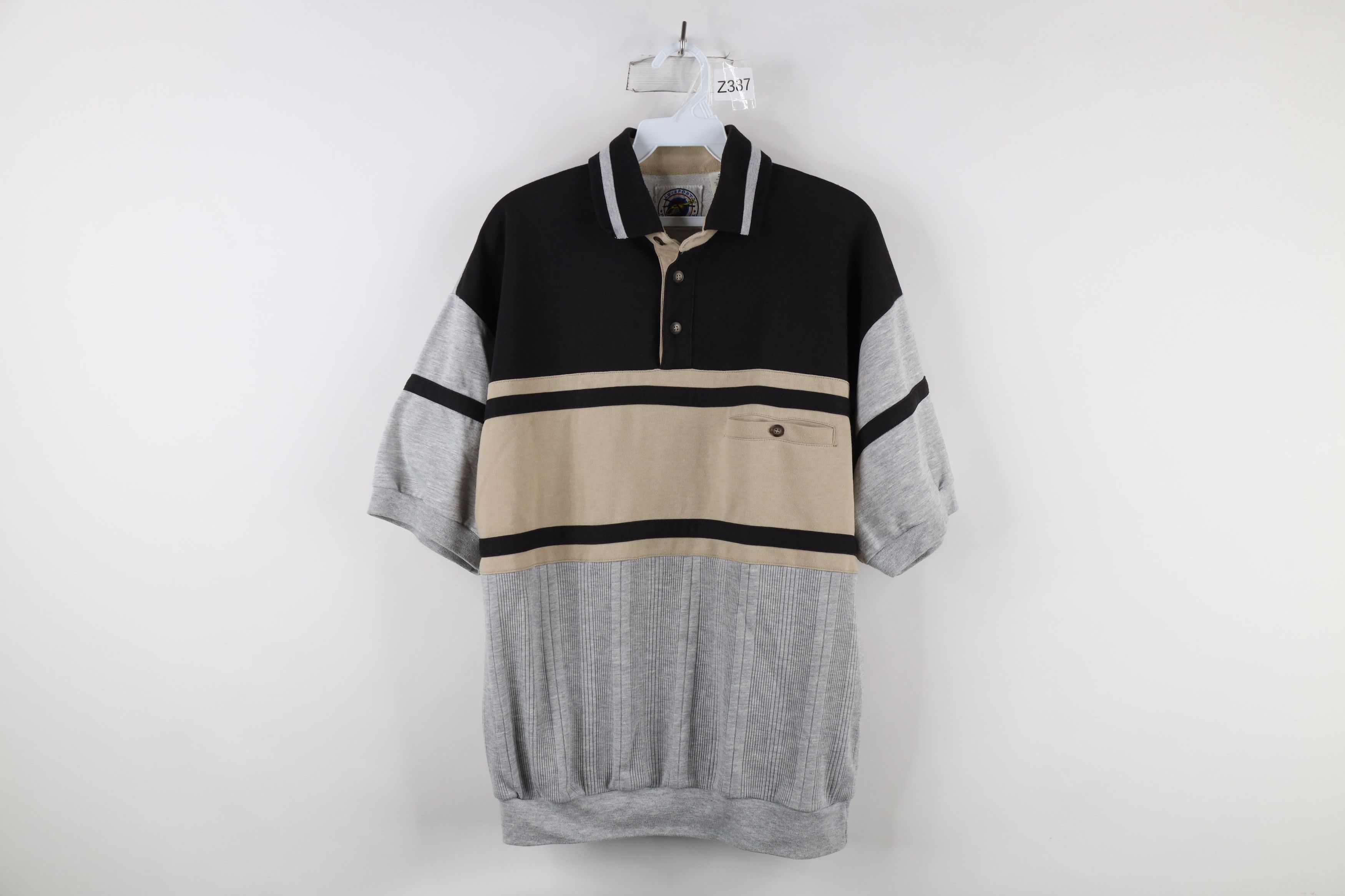 Vintage Vintage 90s Streetwear Block Collared Pullover Polo Shirt Size US M / EU 48-50 / 2 - 1 Thumbnail