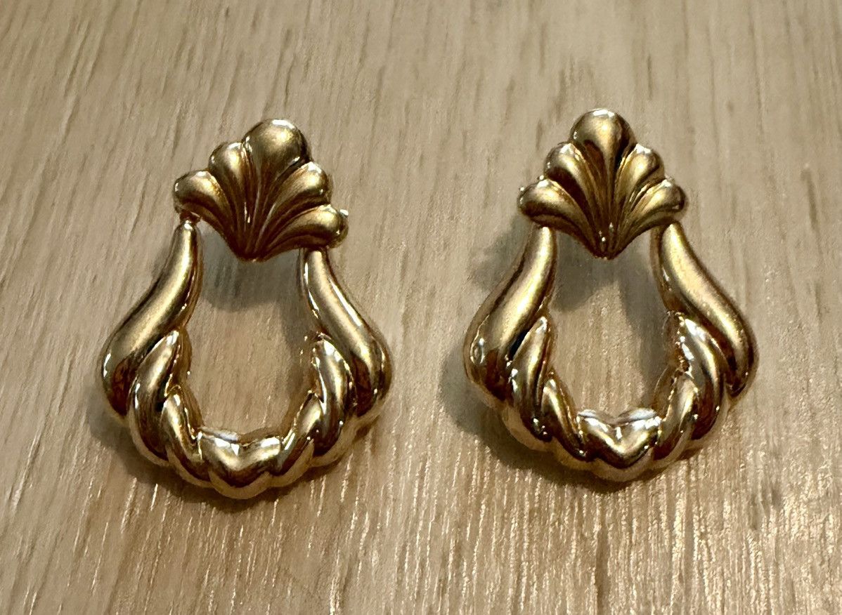 Vintage Vintage 14k Door Knocker Dangle / Stud 2 in 1 Earrings 3.13g Size ONE SIZE - 1 Thumbnail