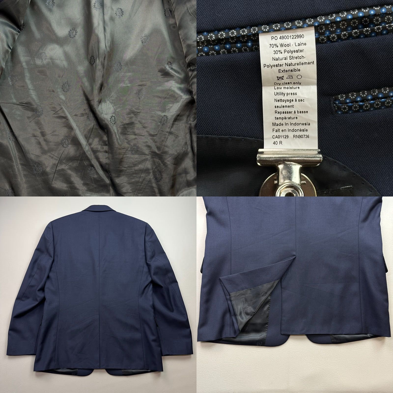 Ralph Lauren Lauren Ralph Lauren Blazer Mens 40R Navy Wool Blend Sport Jacket Black Label Size 40R - 8 Thumbnail