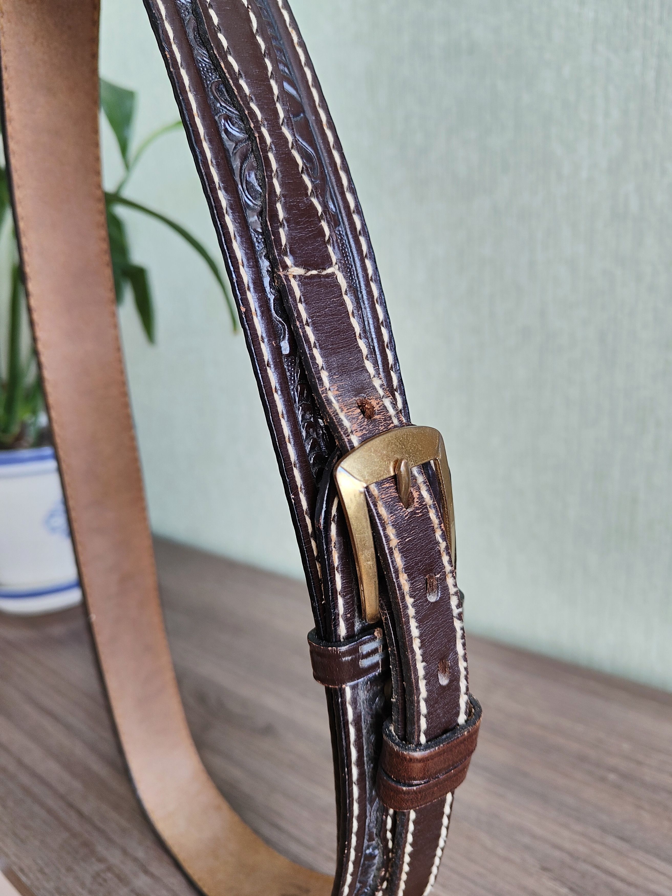 Tony Lama Vintage Tony Lama Leather Belt Made in USA Size ONE SIZE - 6 Thumbnail