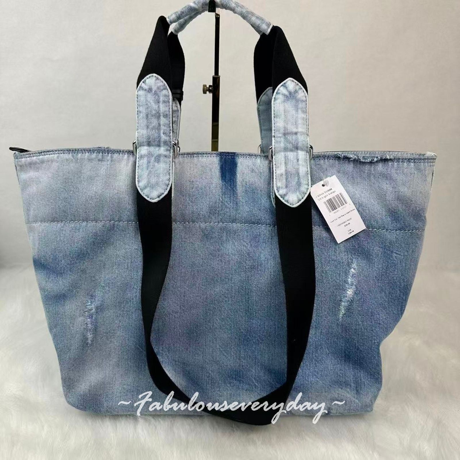 Coach Coach Men Small Tour Tote Loved Denim Charms Sv/Light Indigo Size ONE SIZE - 5 Thumbnail