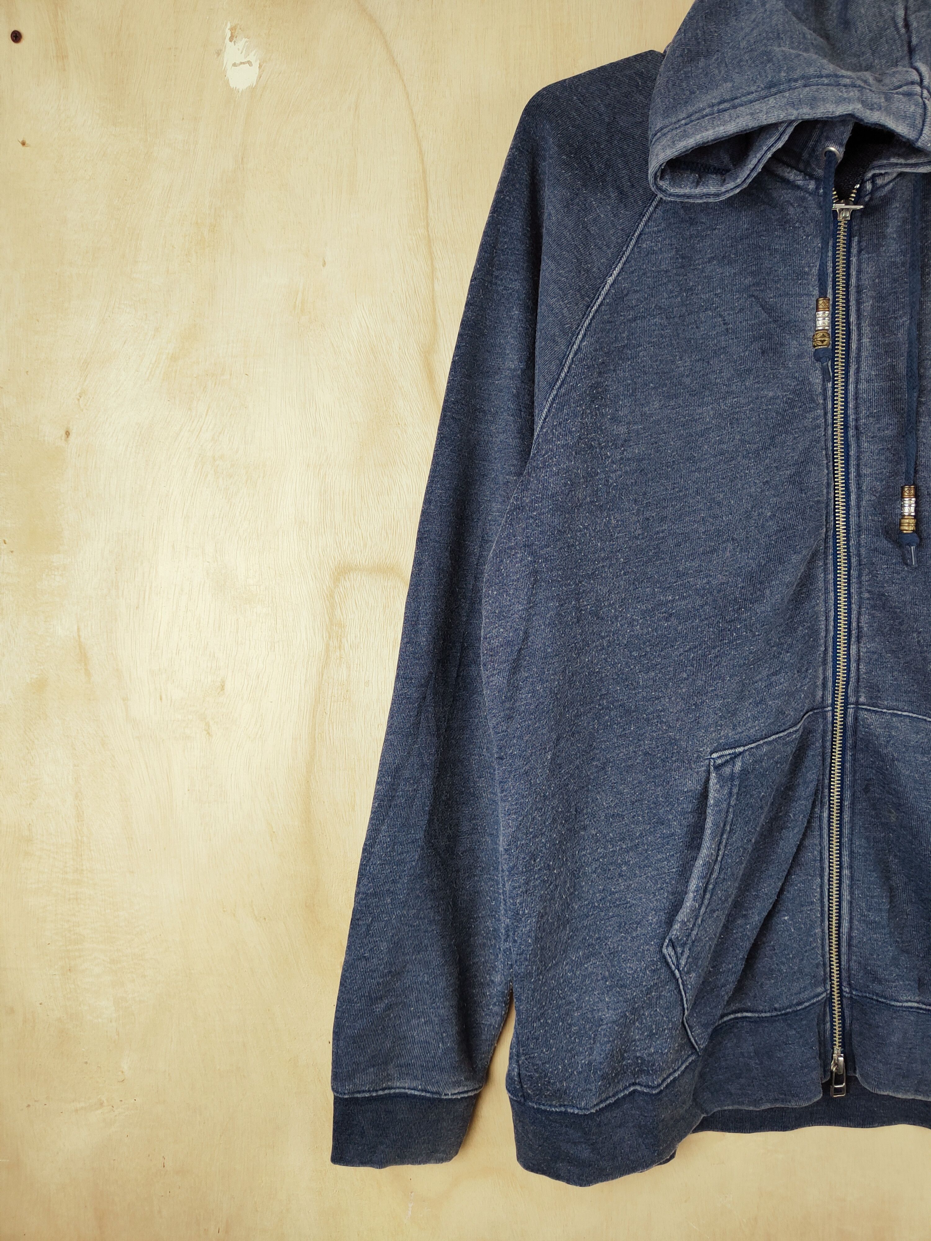 Japanese Brand × Vintage Vintage Beams Dark Blue Faded Hoodie Sweaters Size US L / EU 52-54 / 3 - 3 Thumbnail