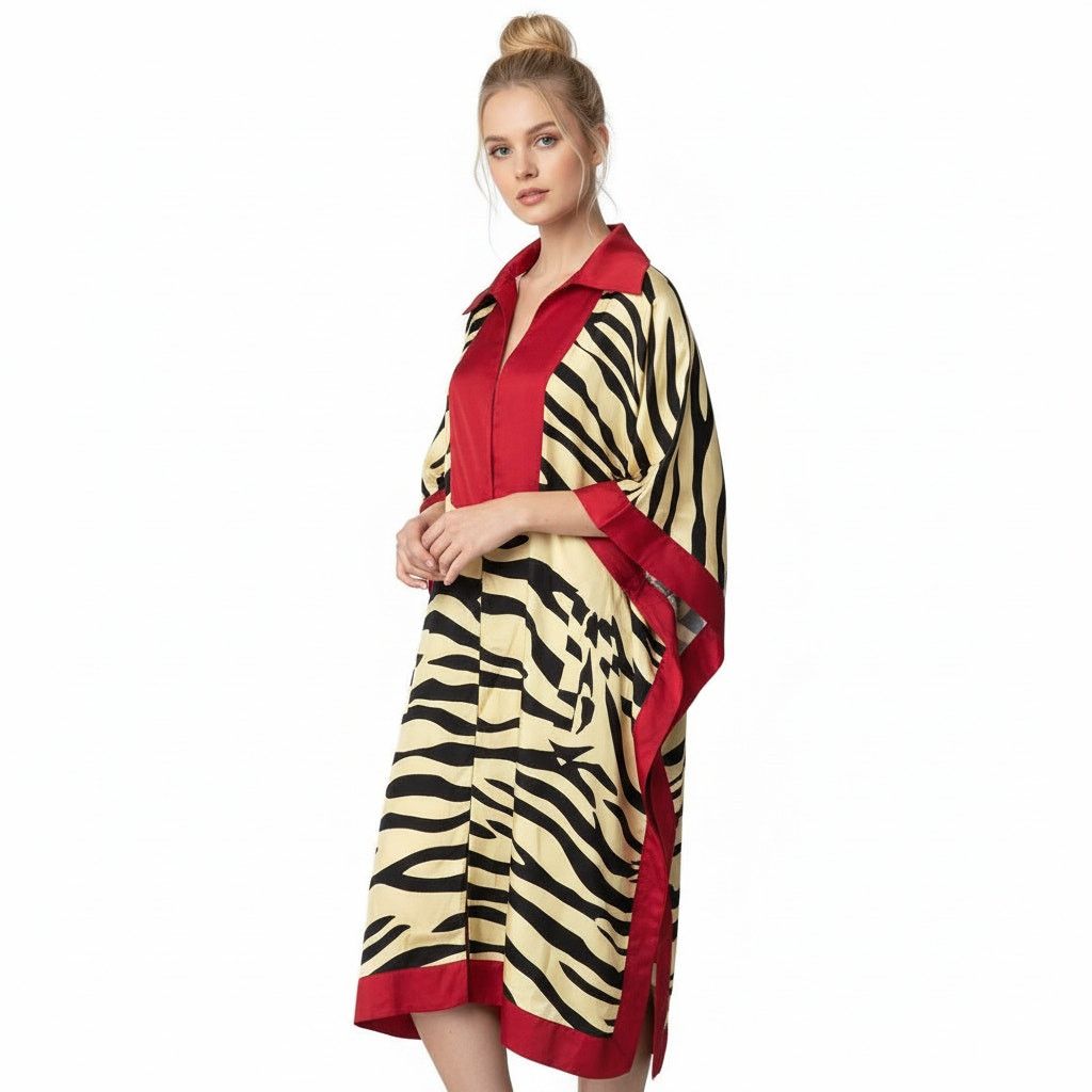 Gucci Gucci Red Striped 100% Silk Loungewear Dress, S/IT40 Size S / US 4 / IT 40 - 1 Thumbnail
