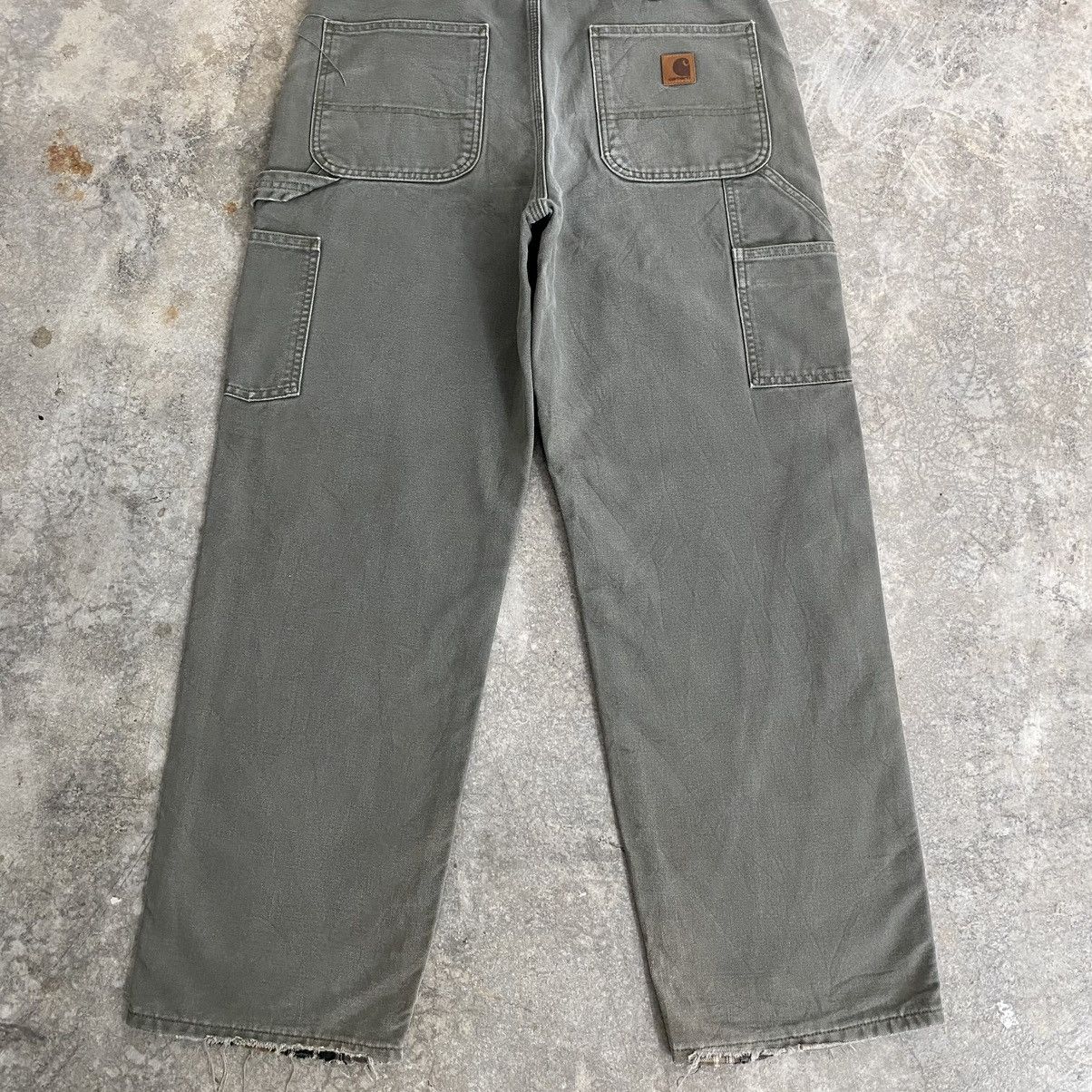 Carhartt VTG Carhartt Blanket Lined Moss Green Carpenter Pants Size US 33 - 18 Thumbnail