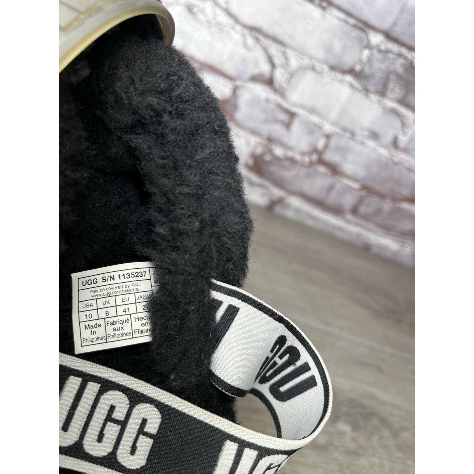 Ugg UGG Fuzzita Black Fur Slingback Slipper Platform Sandals Wom Size US 10 / IT 40 - 9 Thumbnail