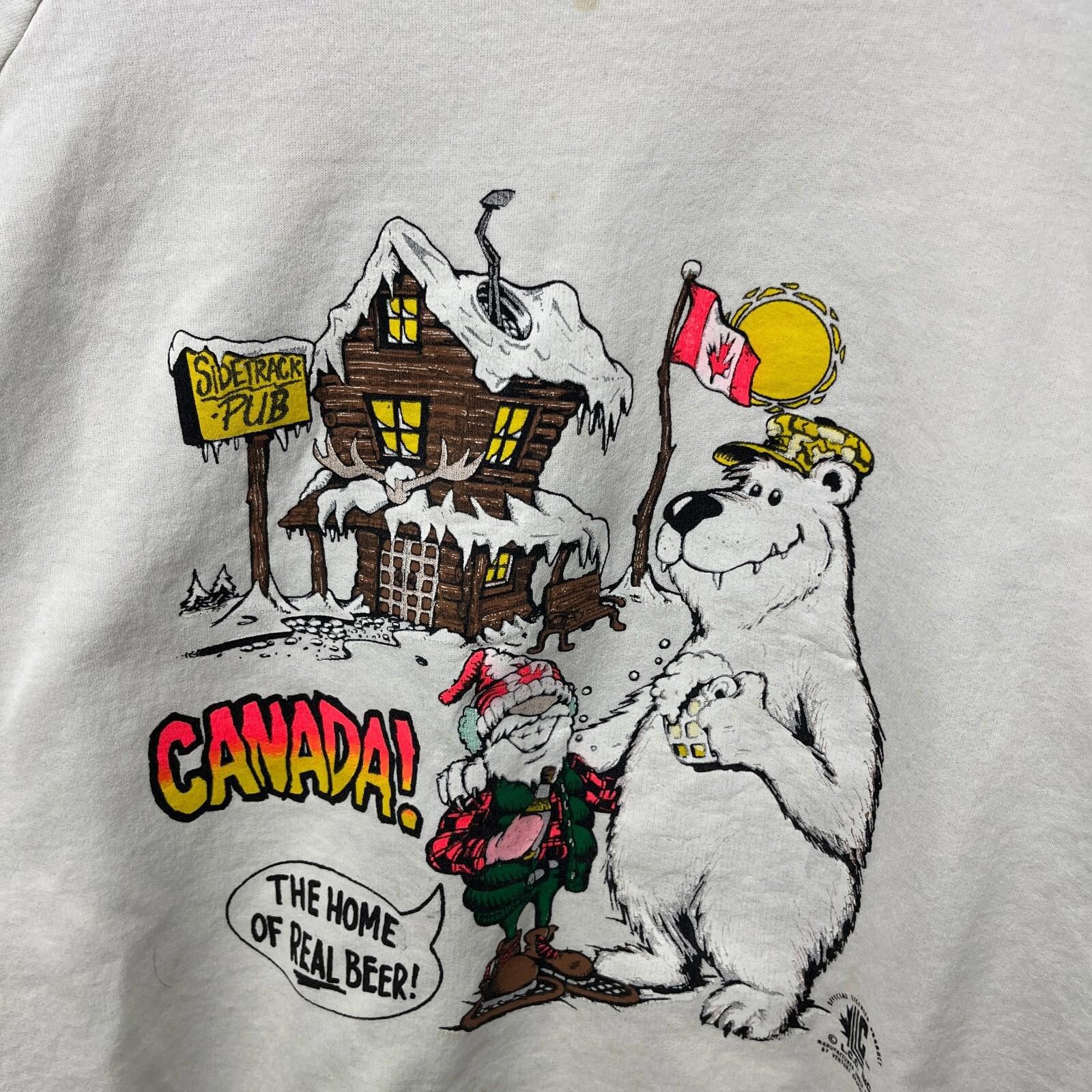 Vintage Vintage 80s Canada Polar Bear Beer Raglan Art Sweatshirt Size US XL / EU 56 / 4 - 3 Thumbnail
