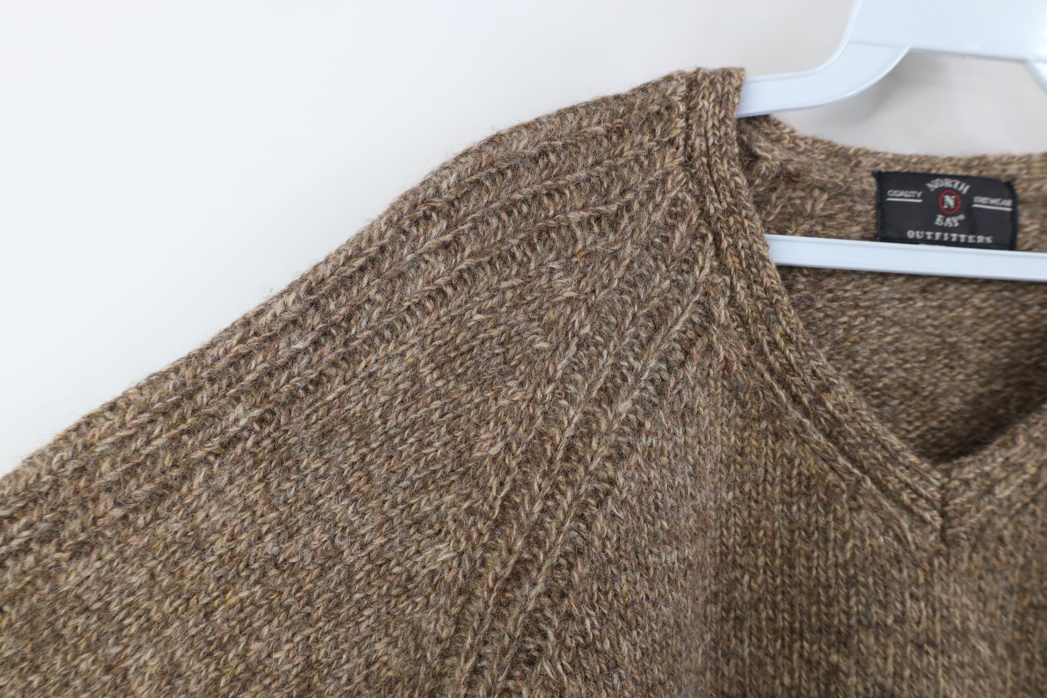 Vintage Vintage 90s Streetwear Knit V-Neck Sweater Heather Brown Size XL / US 12-14 / IT 48-50 - 5 Thumbnail