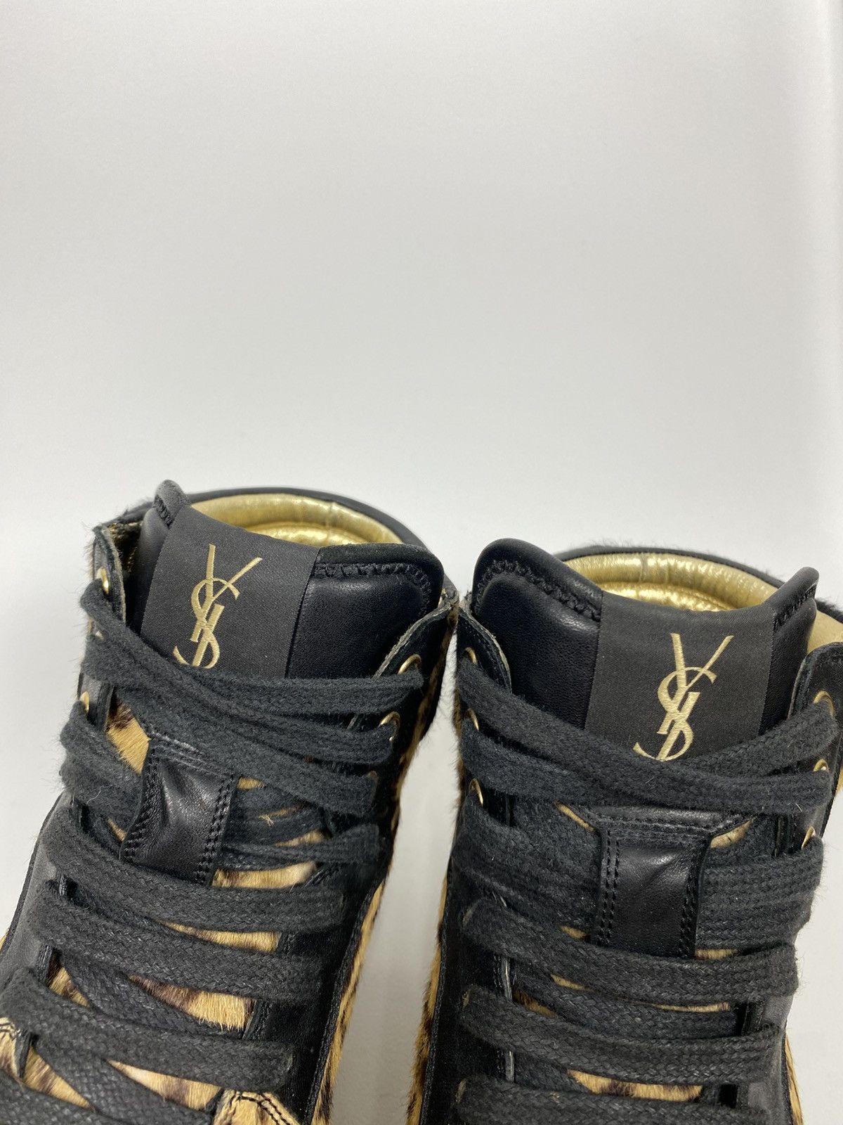 Saint Laurent Paris × Yves Saint Laurent YSL Saint Laurent Pony Hair Hi-Top Sneakers Leopard Print 39 Size US 9 / IT 39 - 6 Thumbnail