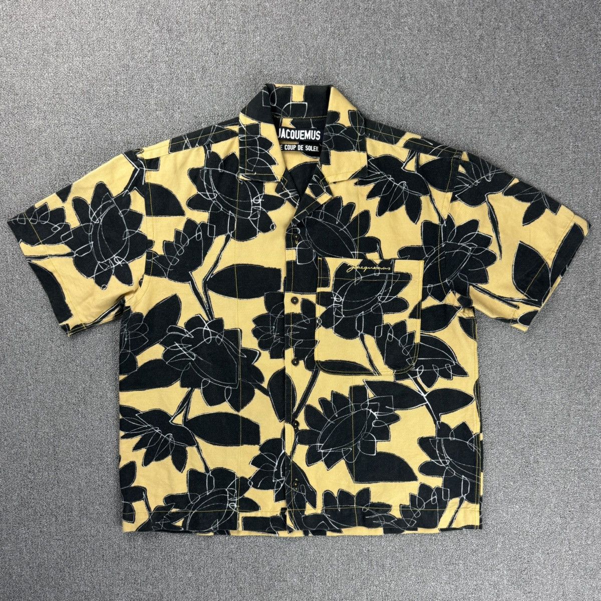 Jacquemus Jacquemus - Jean Camp Collar Printed Blended Shirt Size US S / EU 44-46 / 1 - 1 Thumbnail
