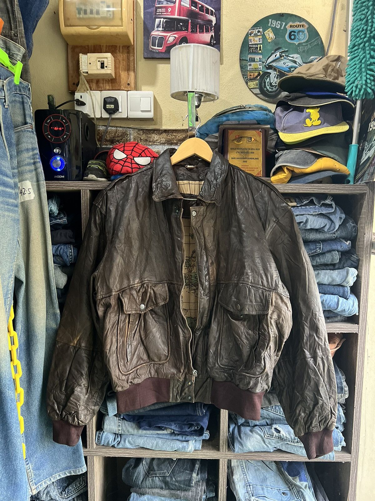 🔥Vintage Unknown Brand Real Leather Jacket