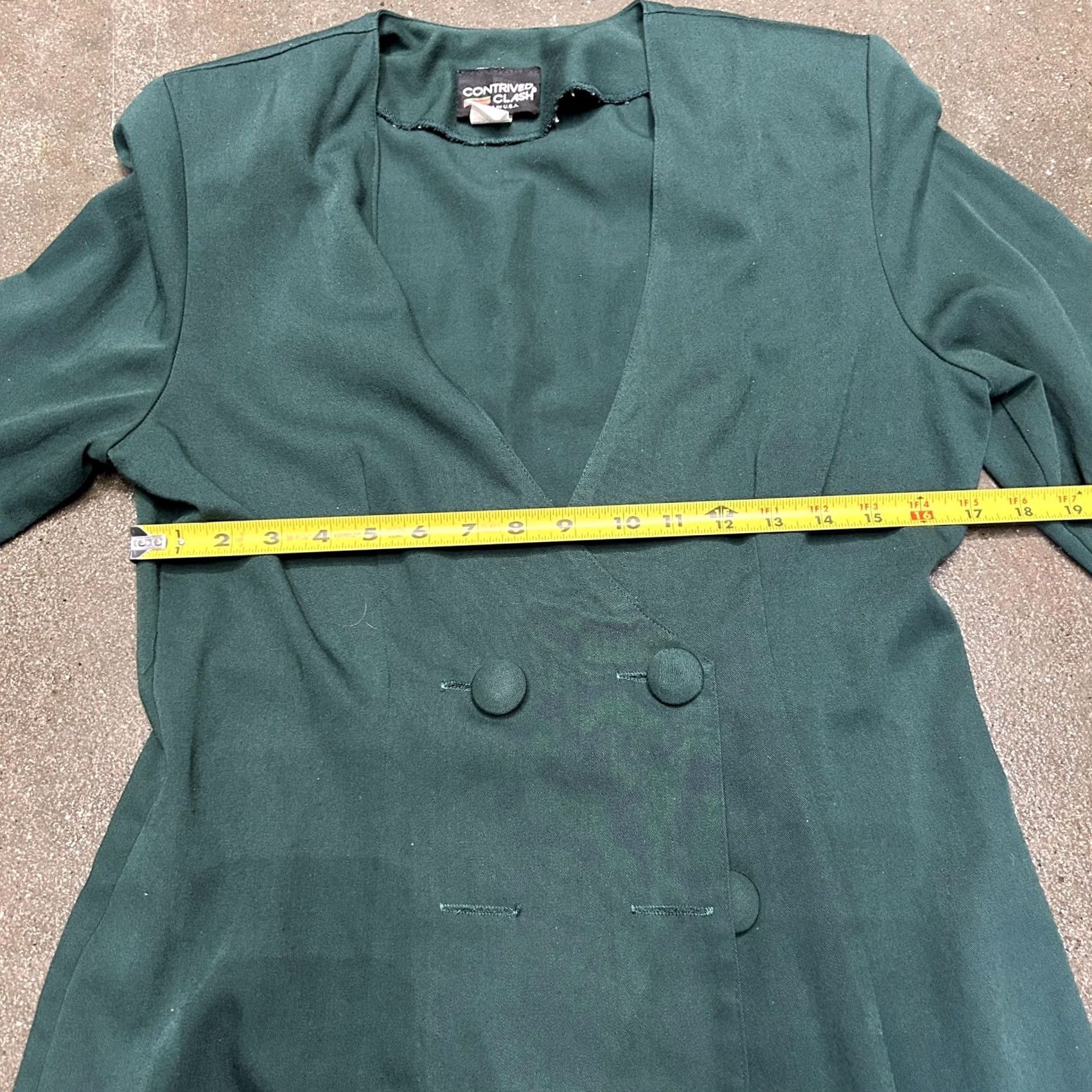 Doublet VINTAGE Contrived Clash Blazer Jacket Womens Medium Green Double Breasted Made USA Size M / US 6-8 / IT 42-44 - 5 Thumbnail