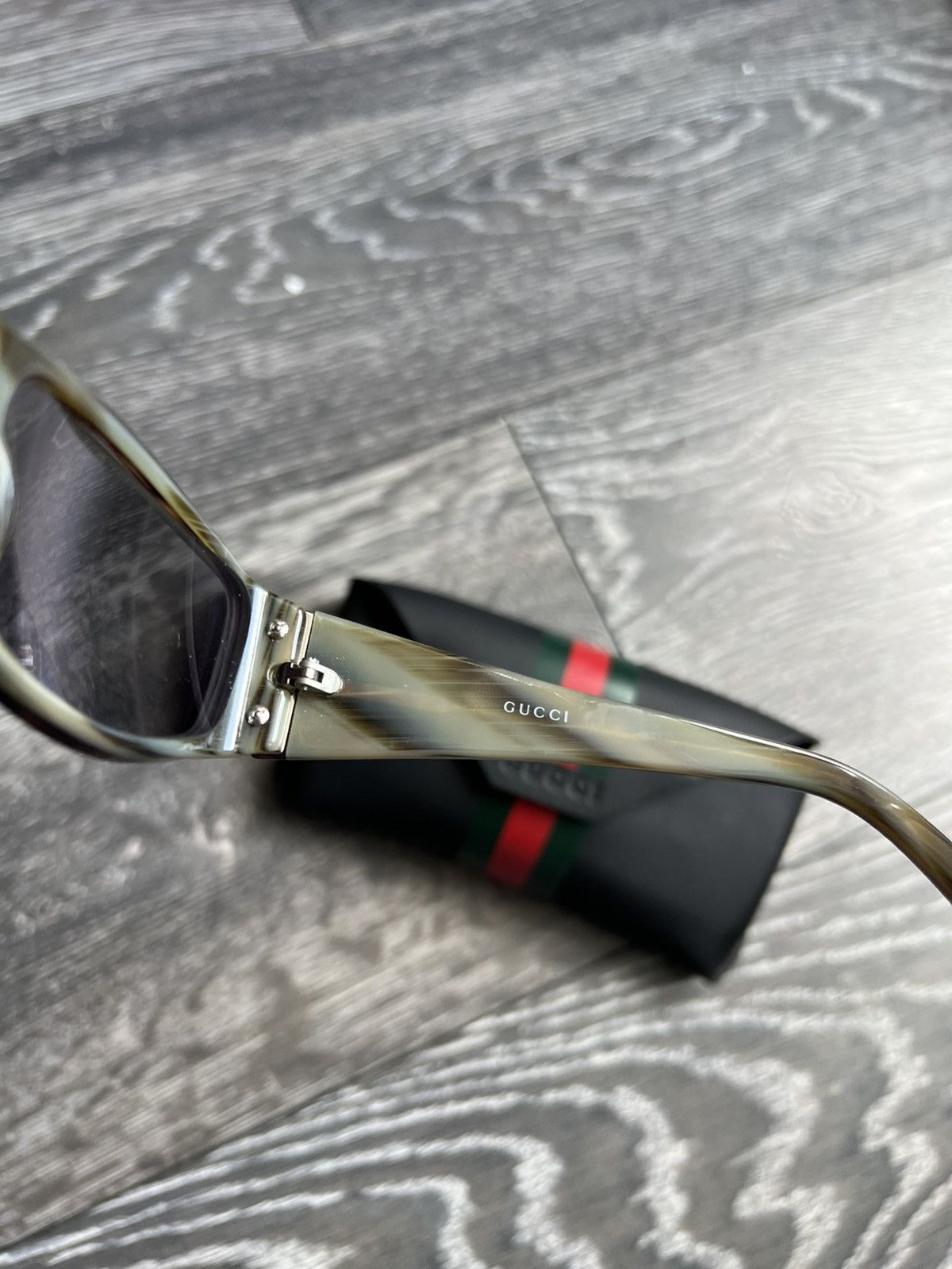 Gucci GUCCI GG Square Sunglasses Green Lenses GG2523/S Size ONE SIZE - 6 Thumbnail