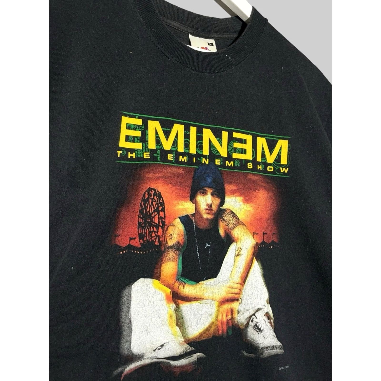 Vintage Eminem Tour 2003 Vintage T-Shirt Mens M Black Cotton Crew Neck Short Sleeve Logo 90s Hip Hop Music Size US M / EU 48-50 / 2 - 5 Thumbnail