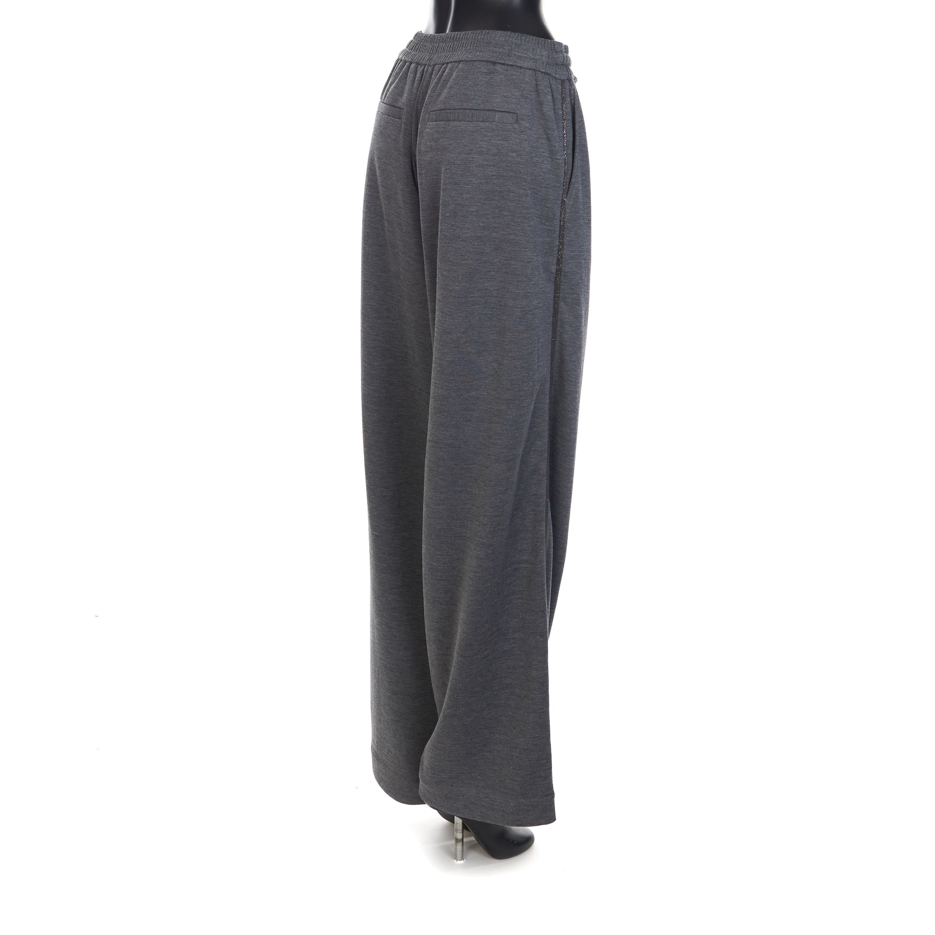 Brunello Cucinelli Gray Comfort Interlock Wide Trousers Size S Size 27" / US 4 / IT 40 - 7 Thumbnail