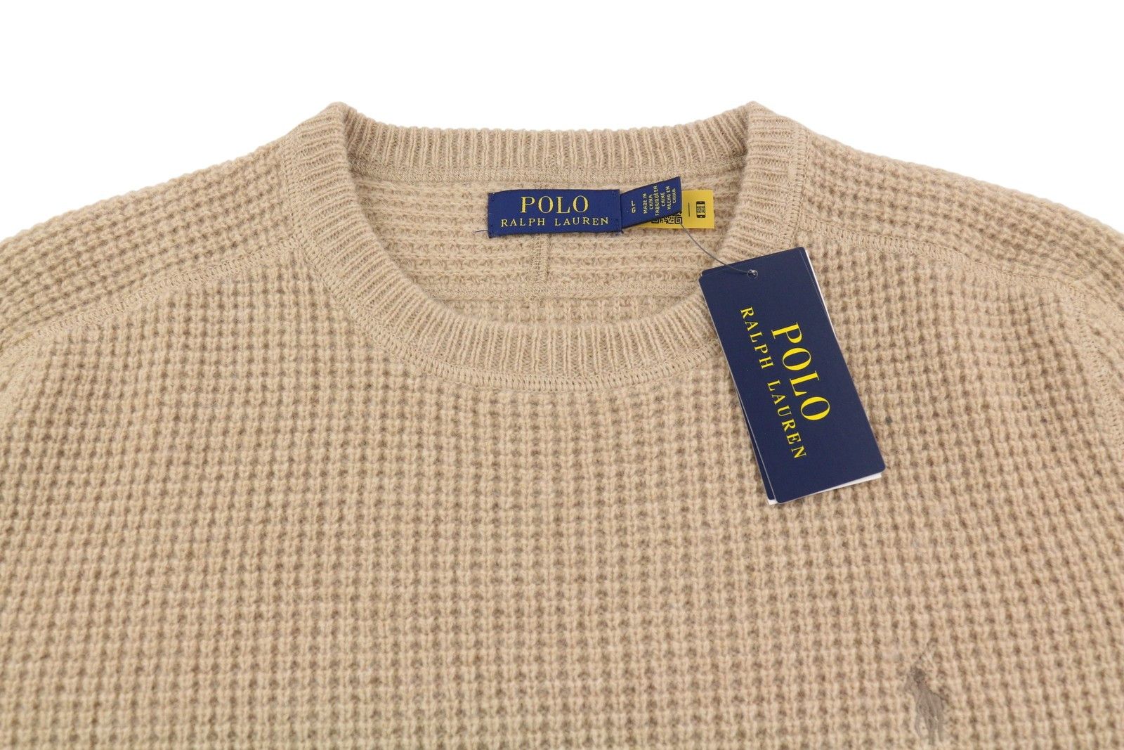 Ralph Lauren BROWN L Wool Alpaca Waffle Knit Pullover 86934 Size US L / EU 52-54 / 3 - 5 Thumbnail
