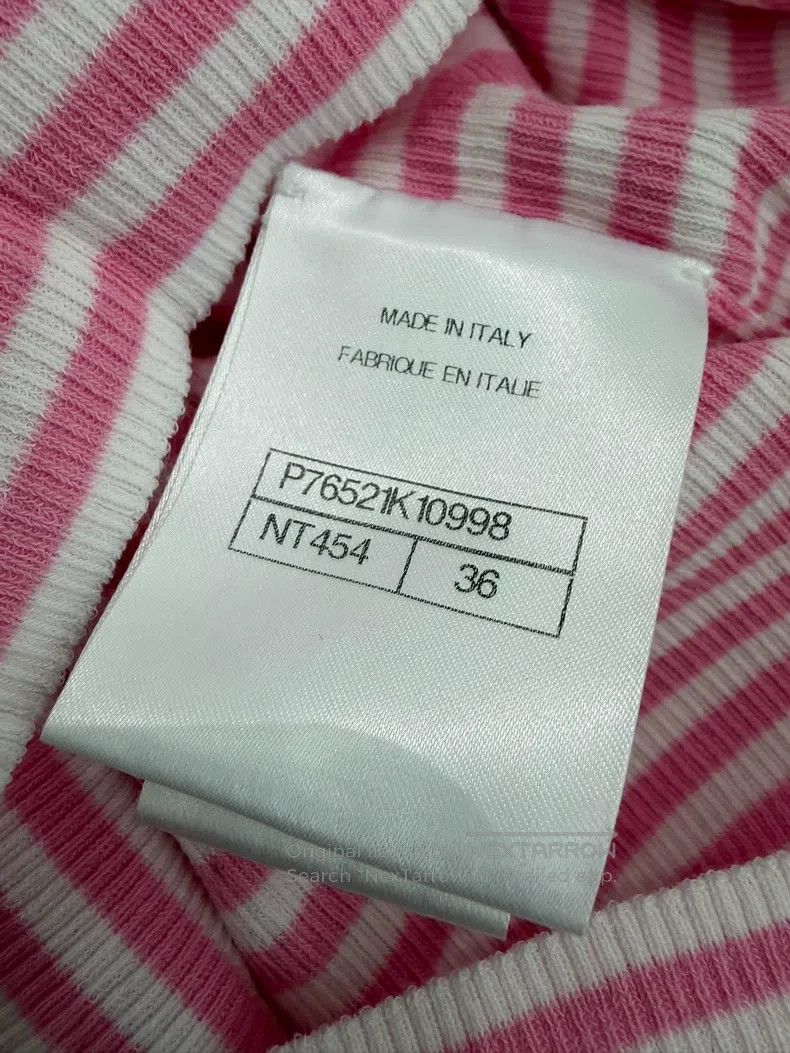 Chanel Chanel Early spring holiday pink and white striped knitted Size XS / US 0-2 / IT 36-38 - 5 Thumbnail
