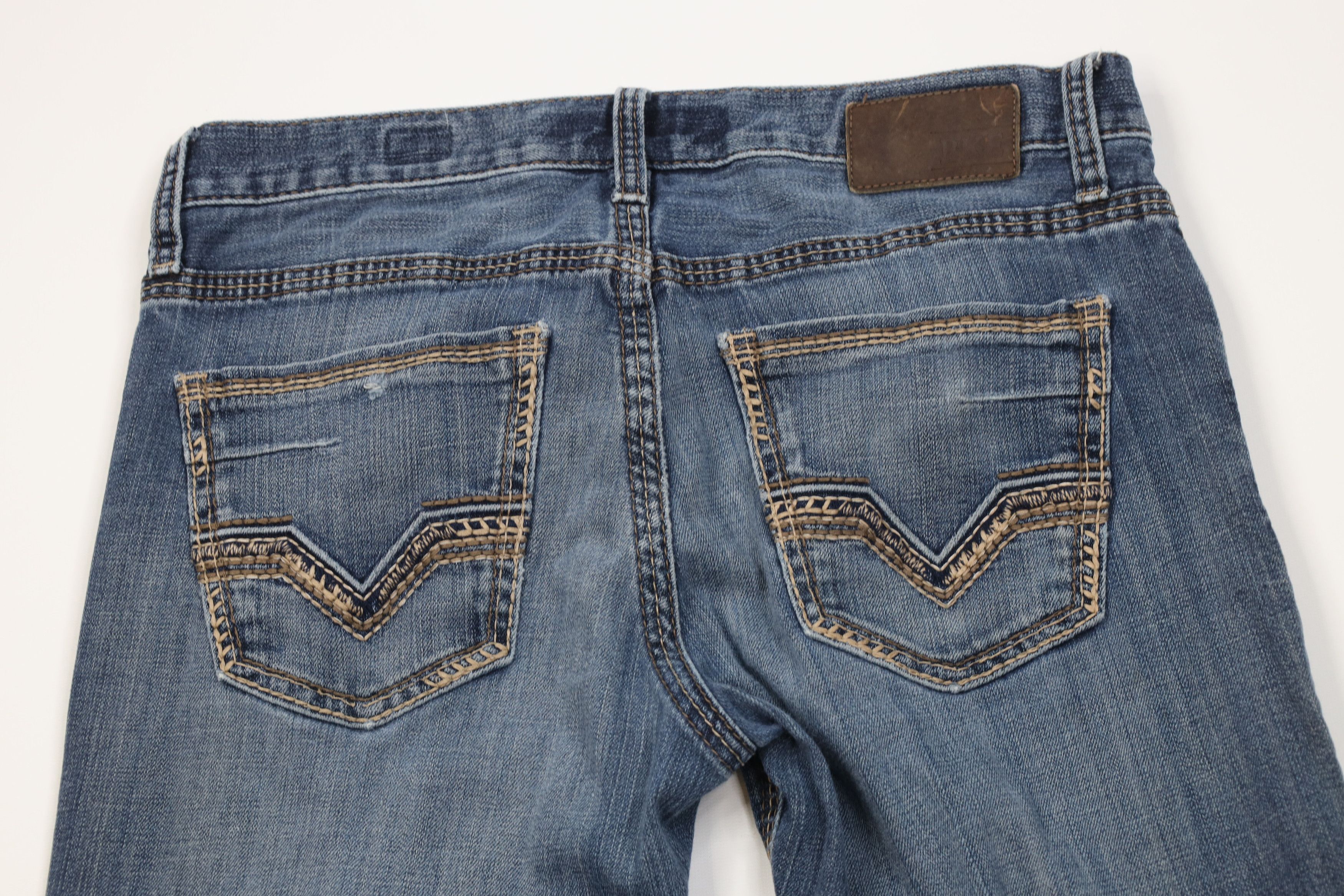 Vintage Buckle BKE Thick Stitch Jake Straight Leg Denim Jeans Blue Size US 33 - 9 Thumbnail