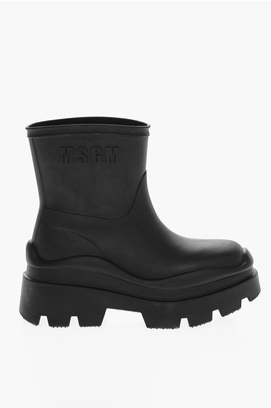 MSGM og1mm0724 Carrion Sole Rubber Boots in Black Size US 7 / IT 37 - 1 Thumbnail